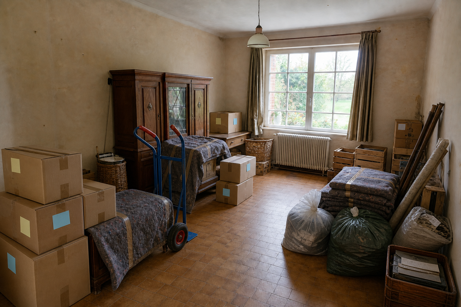 Vide maison avec serre et dépendance à Overijse : avant, en cours et après — intervention en cours