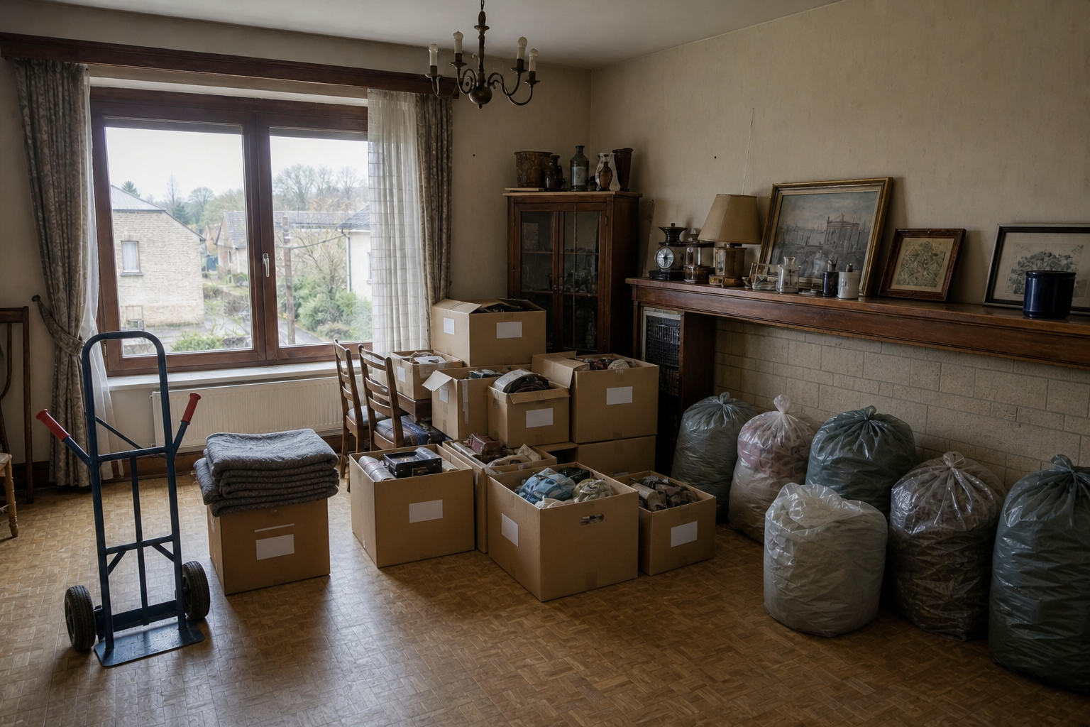 Vide maison familiale à Paliseul : avant, en cours et après — intervention en cours