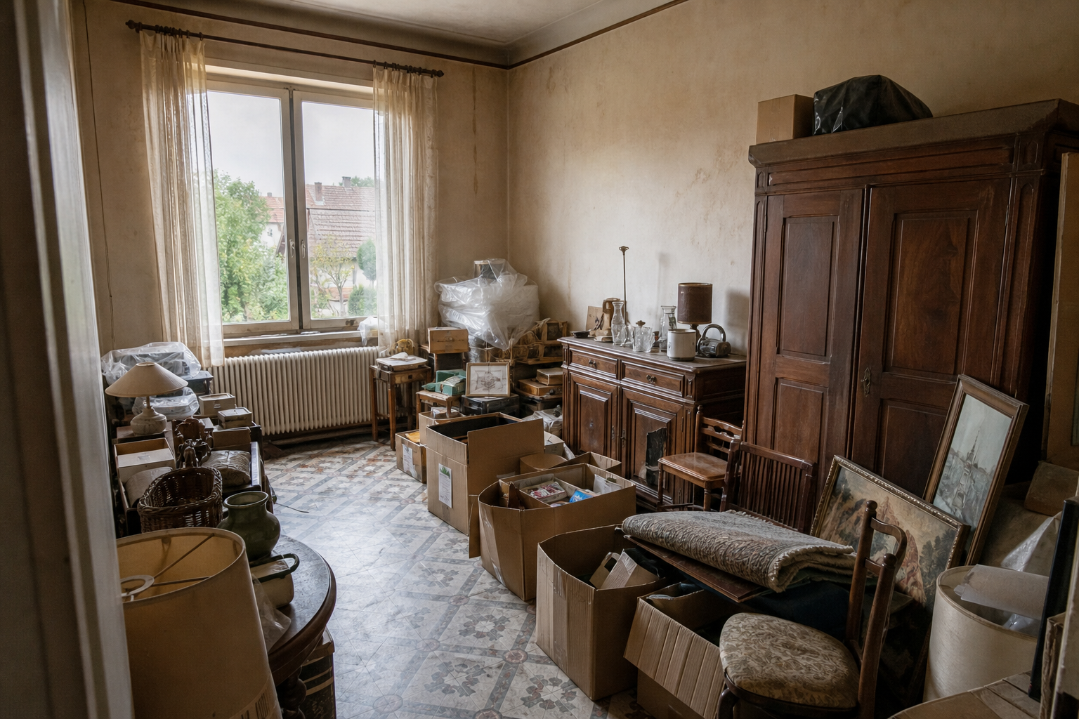 Vide maison villageoise à Pecq : avant, en cours et après — avant débarras