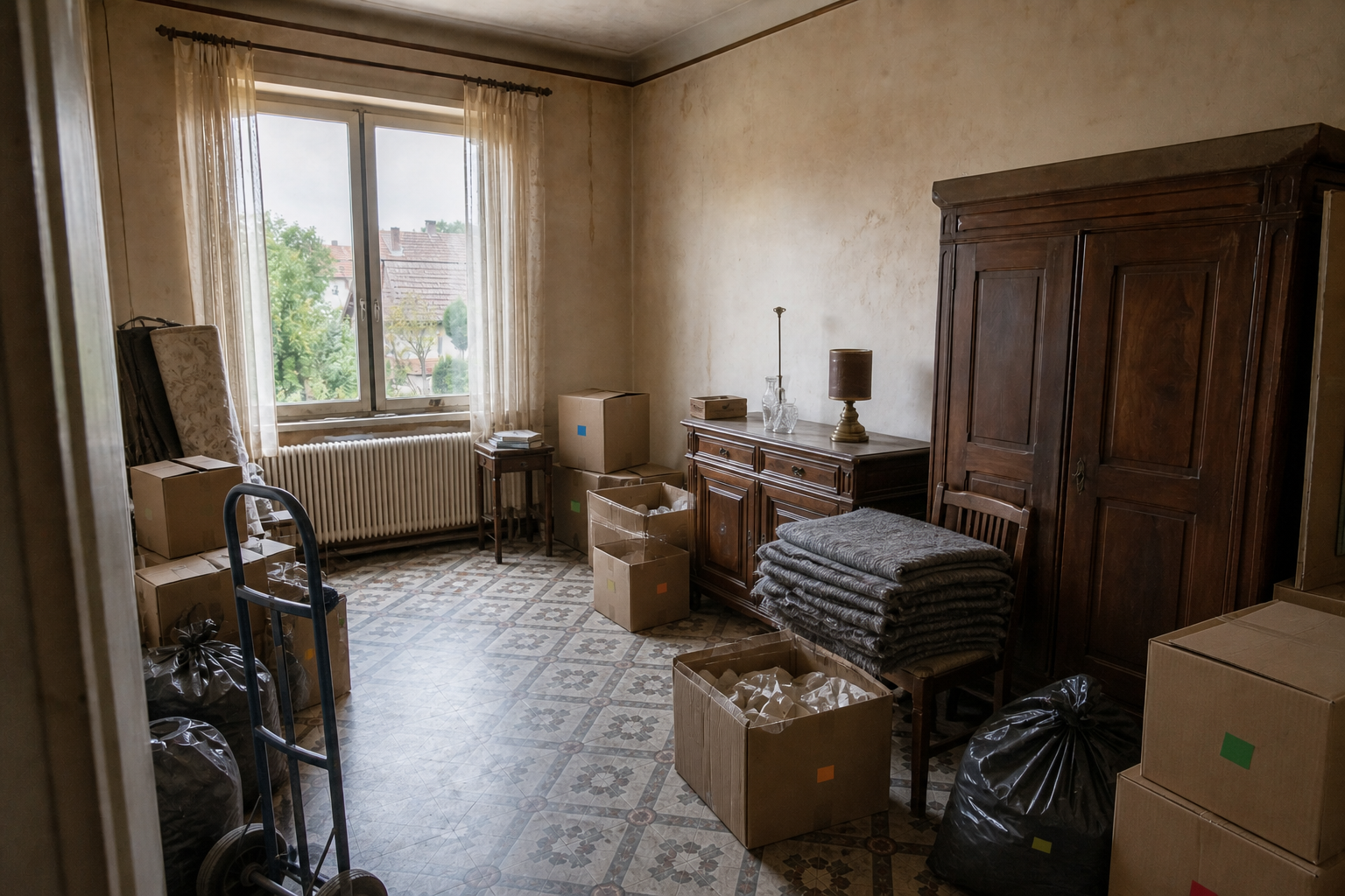 Vide maison villageoise à Pecq : avant, en cours et après — intervention en cours