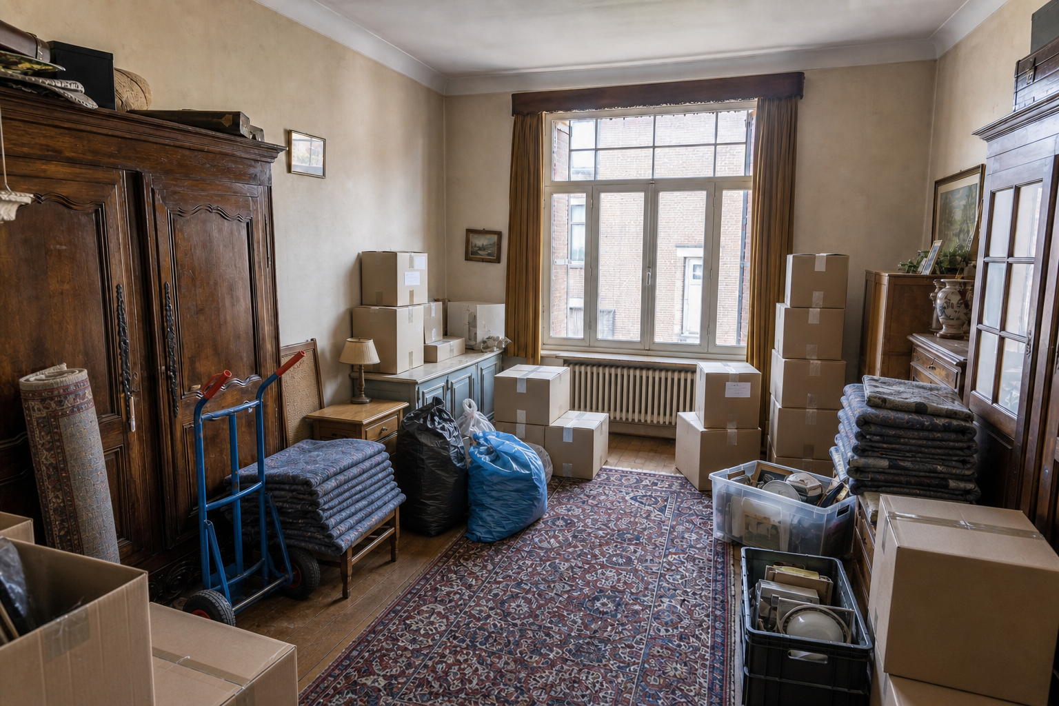 Vide maison familiale à Péruwelz : avant, en cours et après — intervention en cours