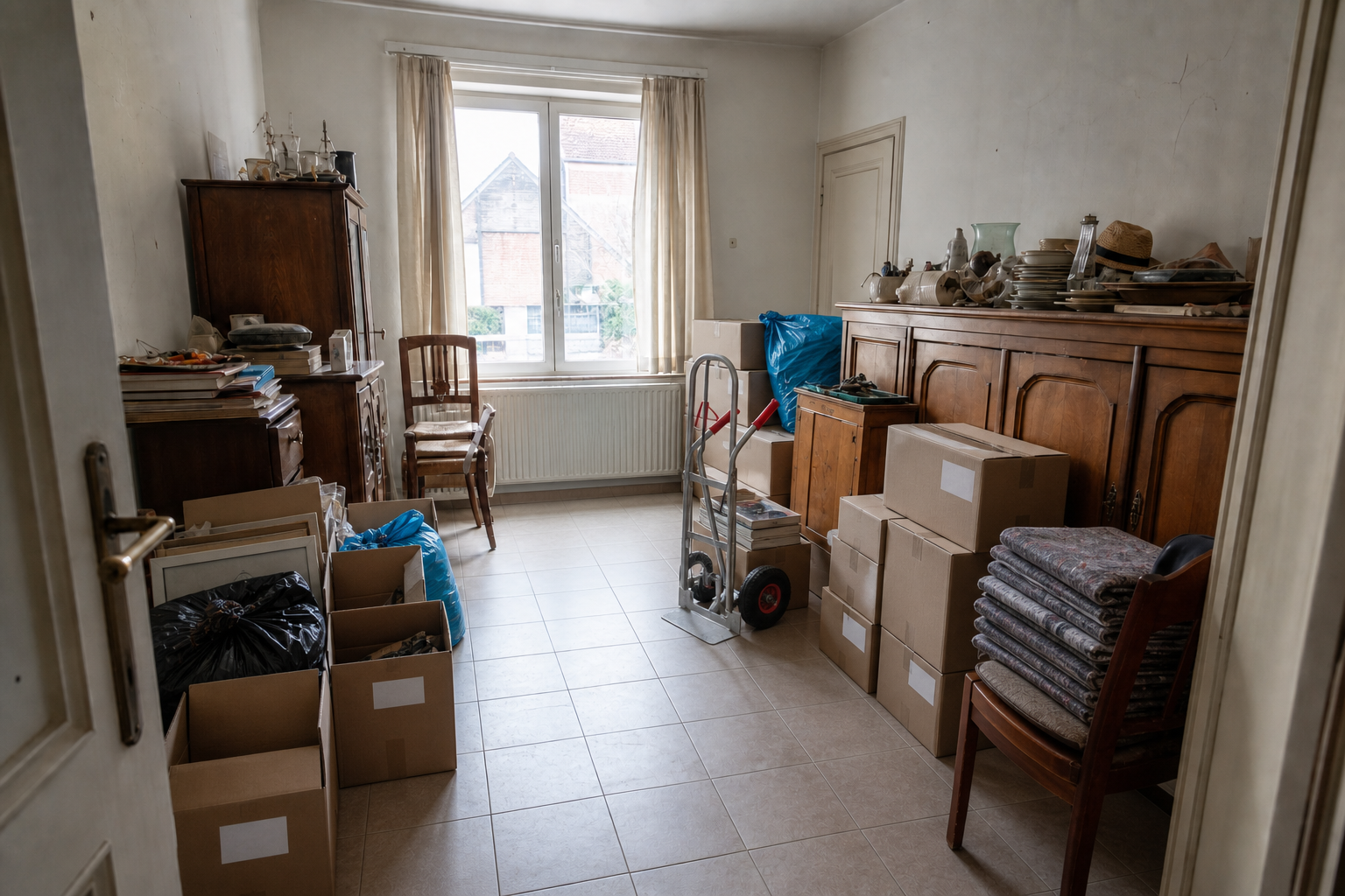 Vide maison rurale après location à Pittem : avant, en cours et après — intervention en cours
