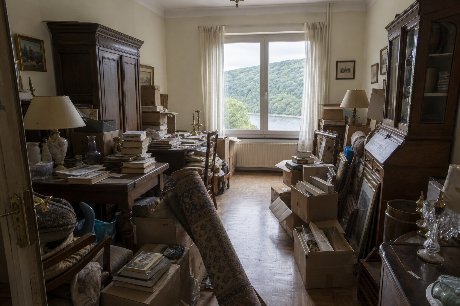 Vide villa à Profondeville : avant, en cours et après — avant débarras