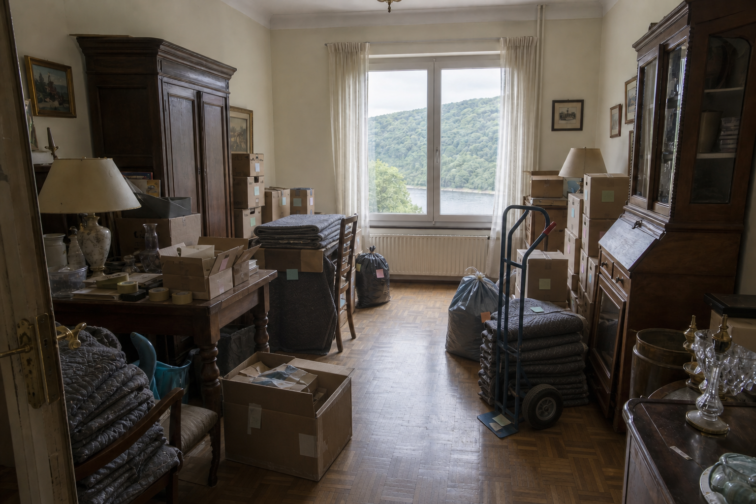 Vide villa à Profondeville : avant, en cours et après — intervention en cours