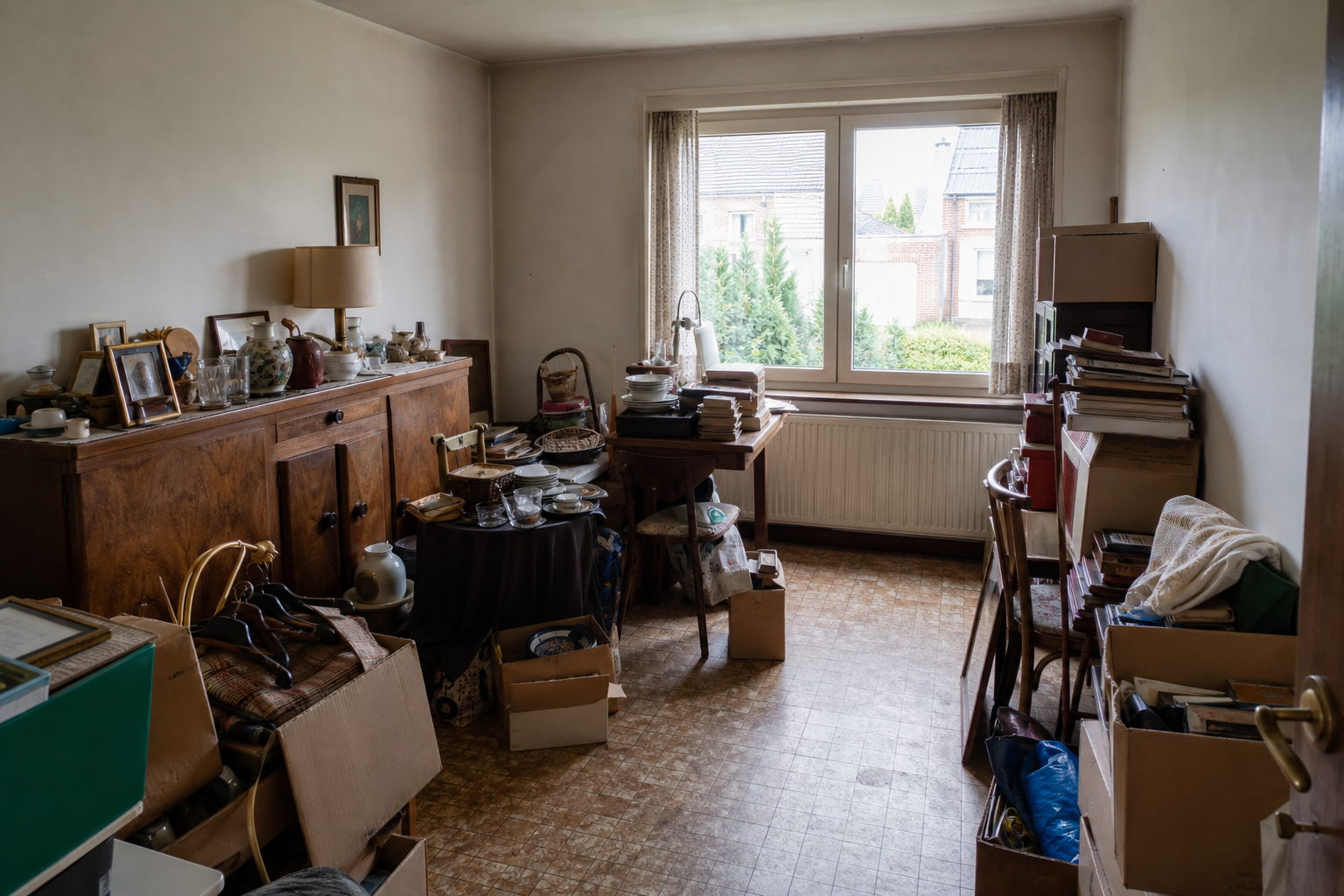 Débarras après départ en maison de repos à Putte : avant, en cours et après — avant débarras