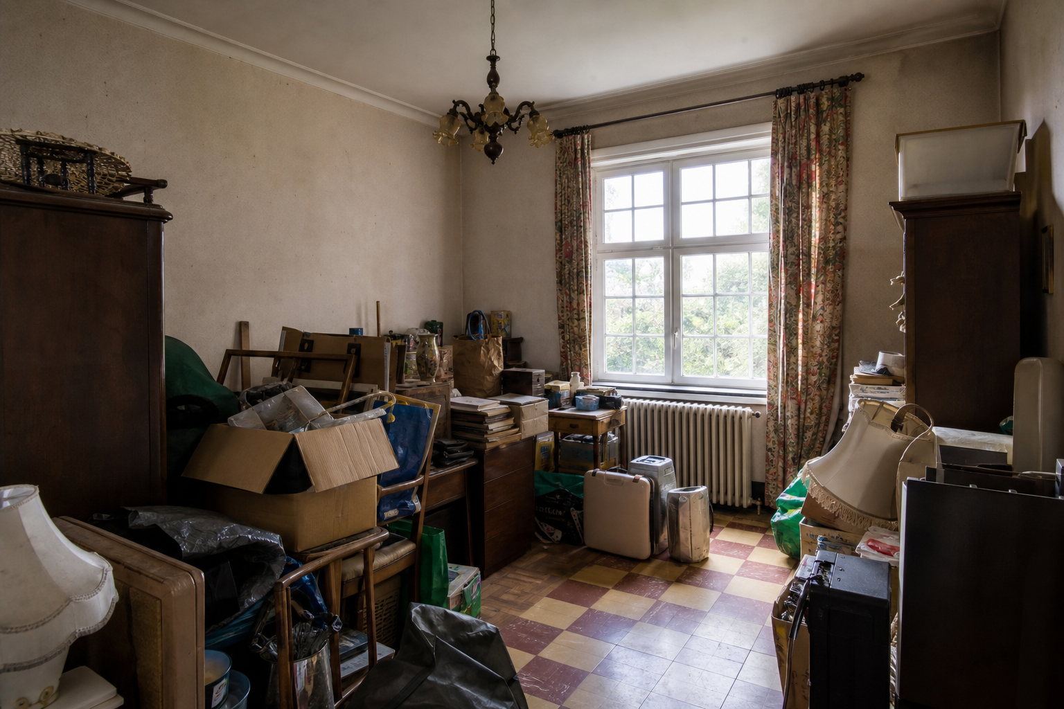 Vide maison mitoyenne à Puurs-Sint-Amands : avant, en cours et après — avant débarras