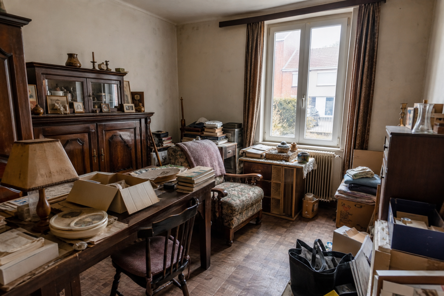 Débarras après départ en maison de repos à Quaregnon : avant, en cours et après — avant débarras