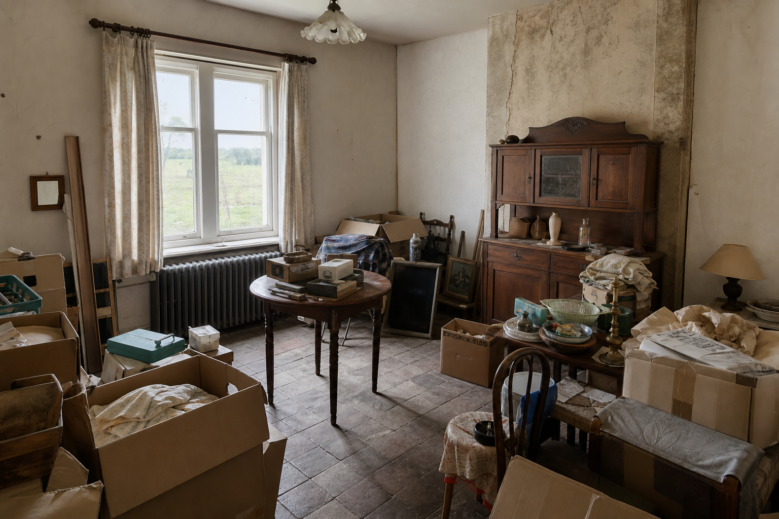 Vide ancienne ferme hesbignonne à Ramillies : avant, en cours et après — avant débarras