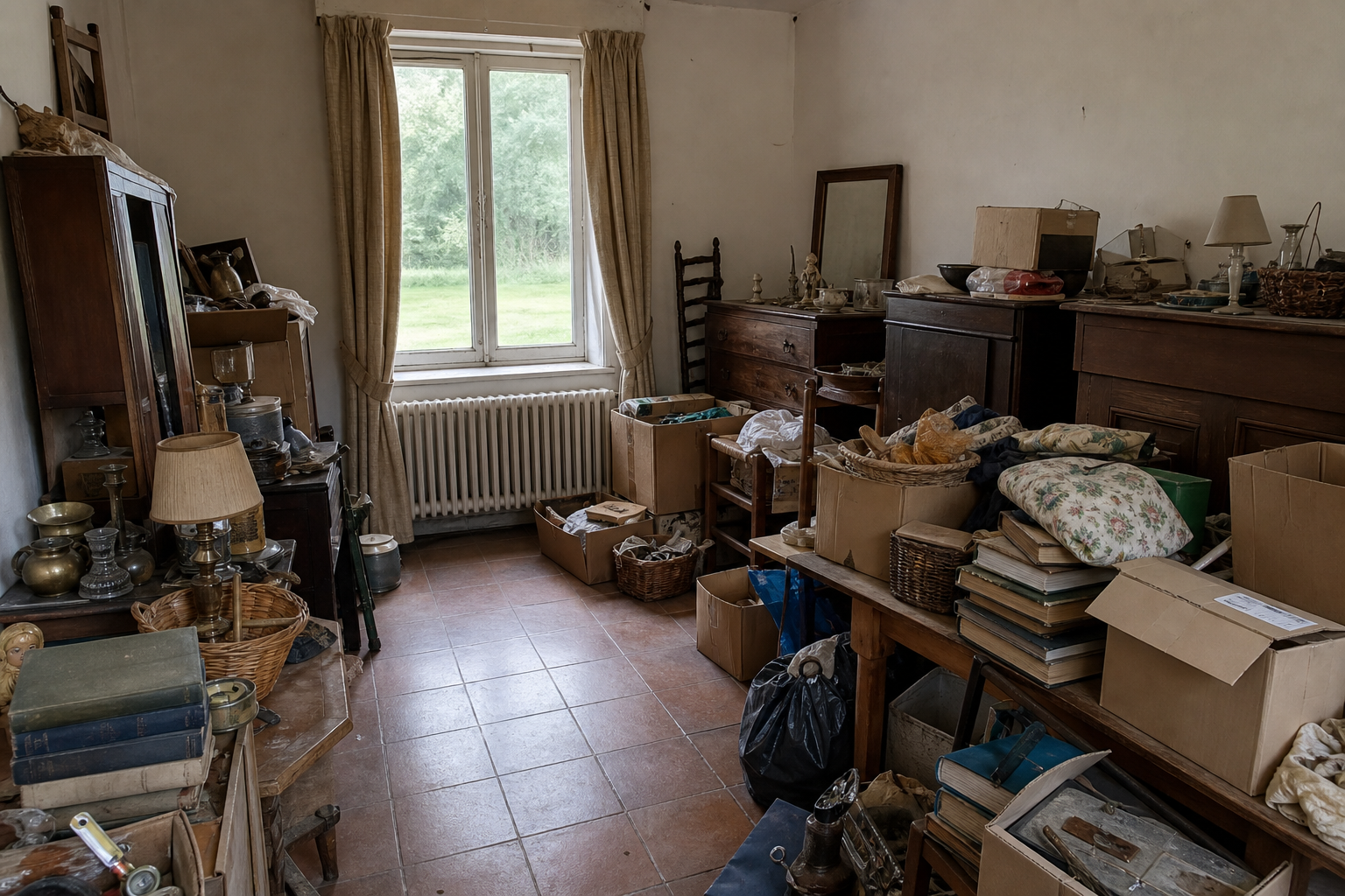 Vide fermette avec dépendances à Ranst : avant, en cours et après — avant débarras