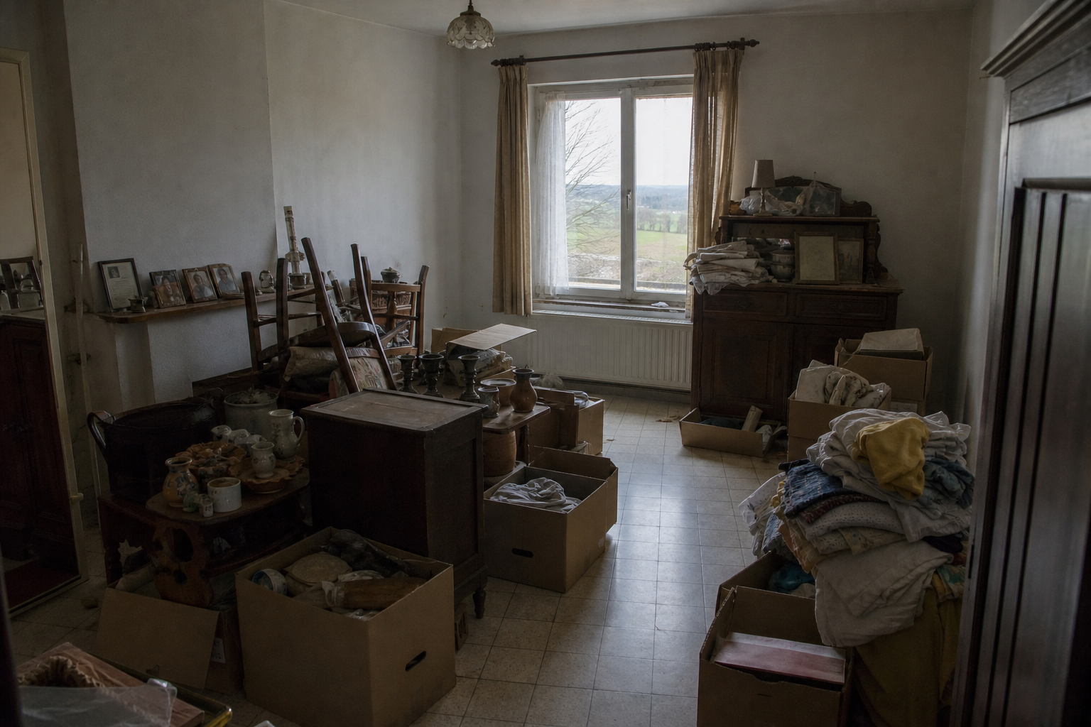 Vide maison hesbignonne à Remicourt : avant, en cours et après — avant débarras