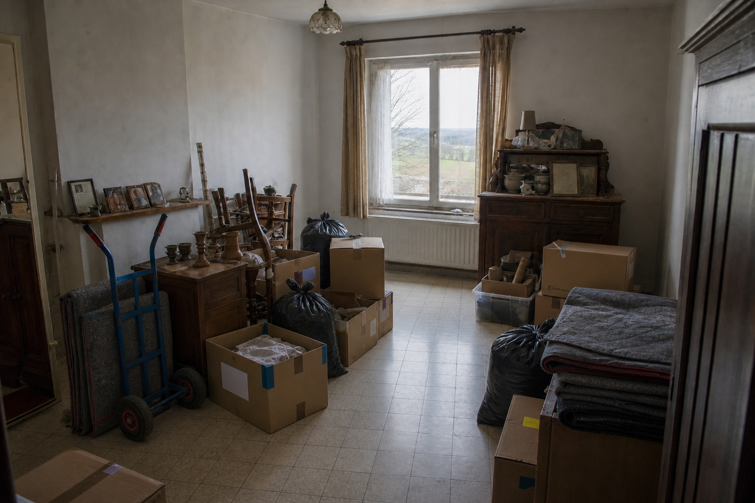 Vide maison hesbignonne à Remicourt : avant, en cours et après — intervention en cours