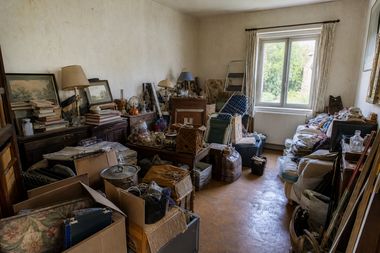 Vide maison familiale avec jardin à Rochefort : avant, en cours et après — avant débarras