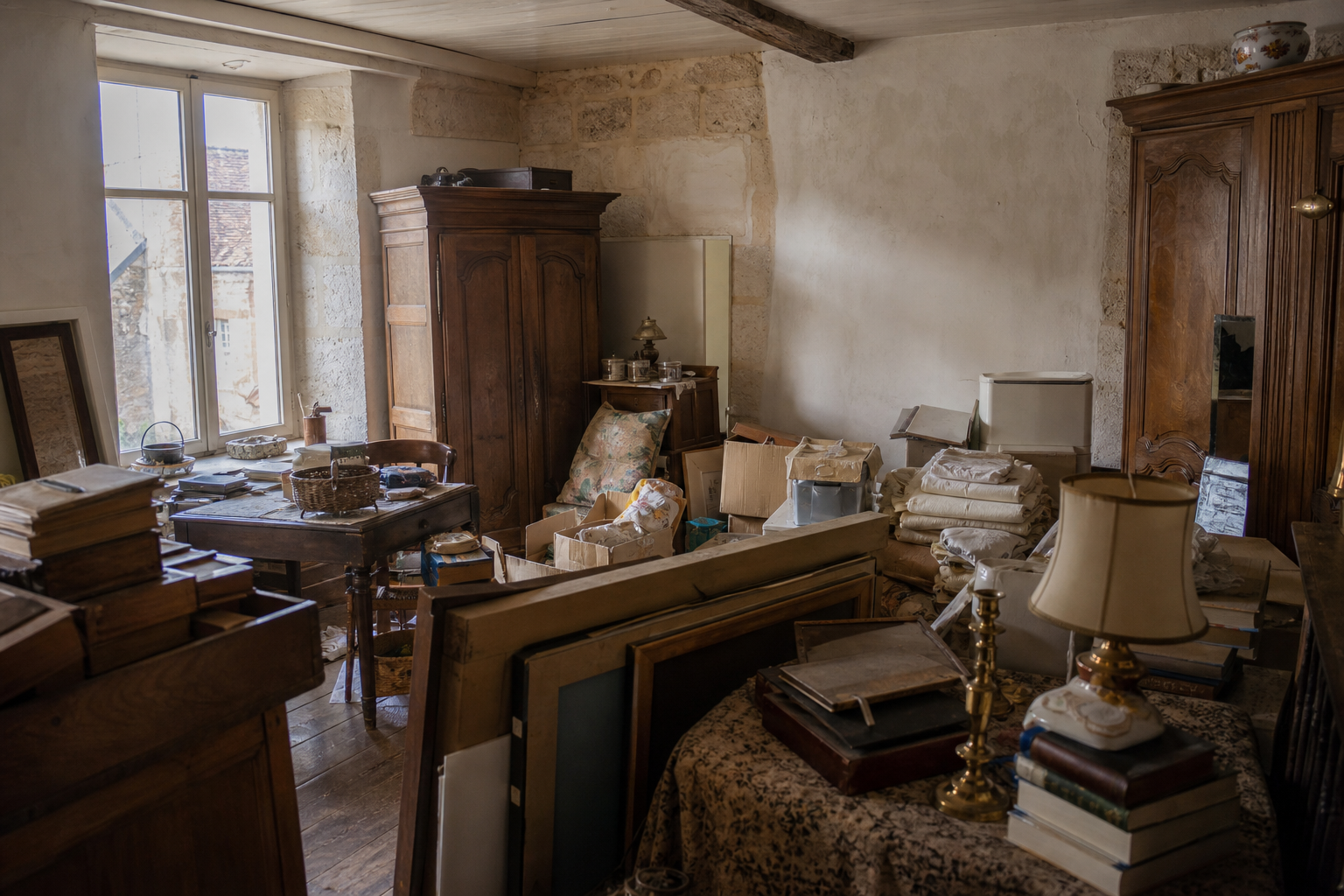 Vide maison en pierre de Gaume à Rouvroy : avant, en cours et après — avant débarras
