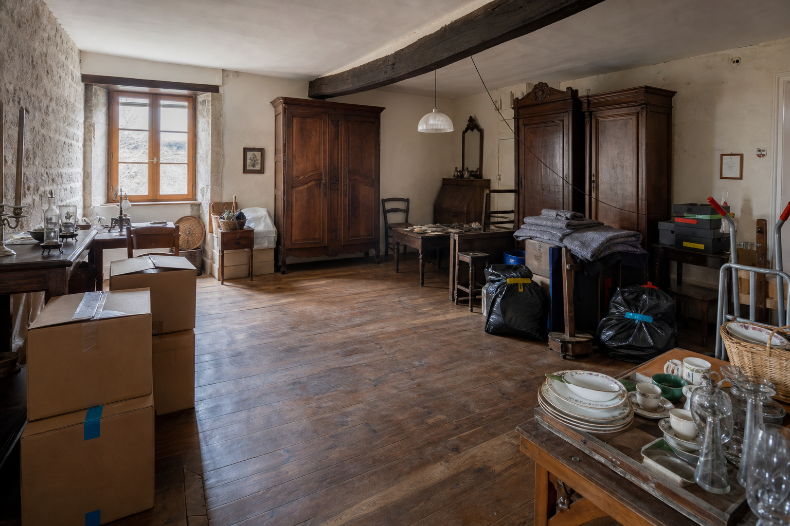 Vide maison en pierre de Gaume à Rouvroy : avant, en cours et après — intervention en cours