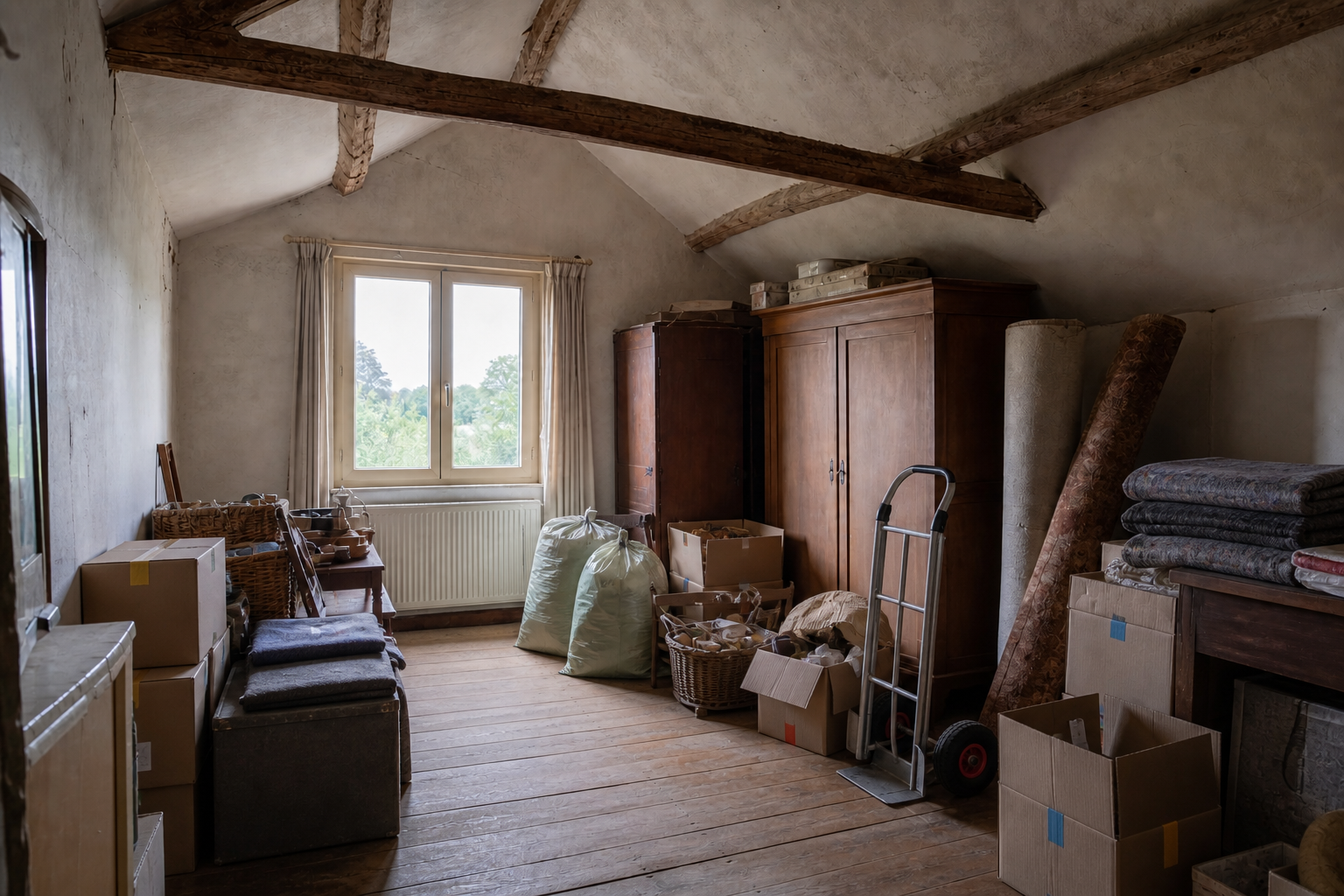 Vide grenier et annexes d'une maison de notable à Ruiselede : avant, en cours et après — intervention en cours