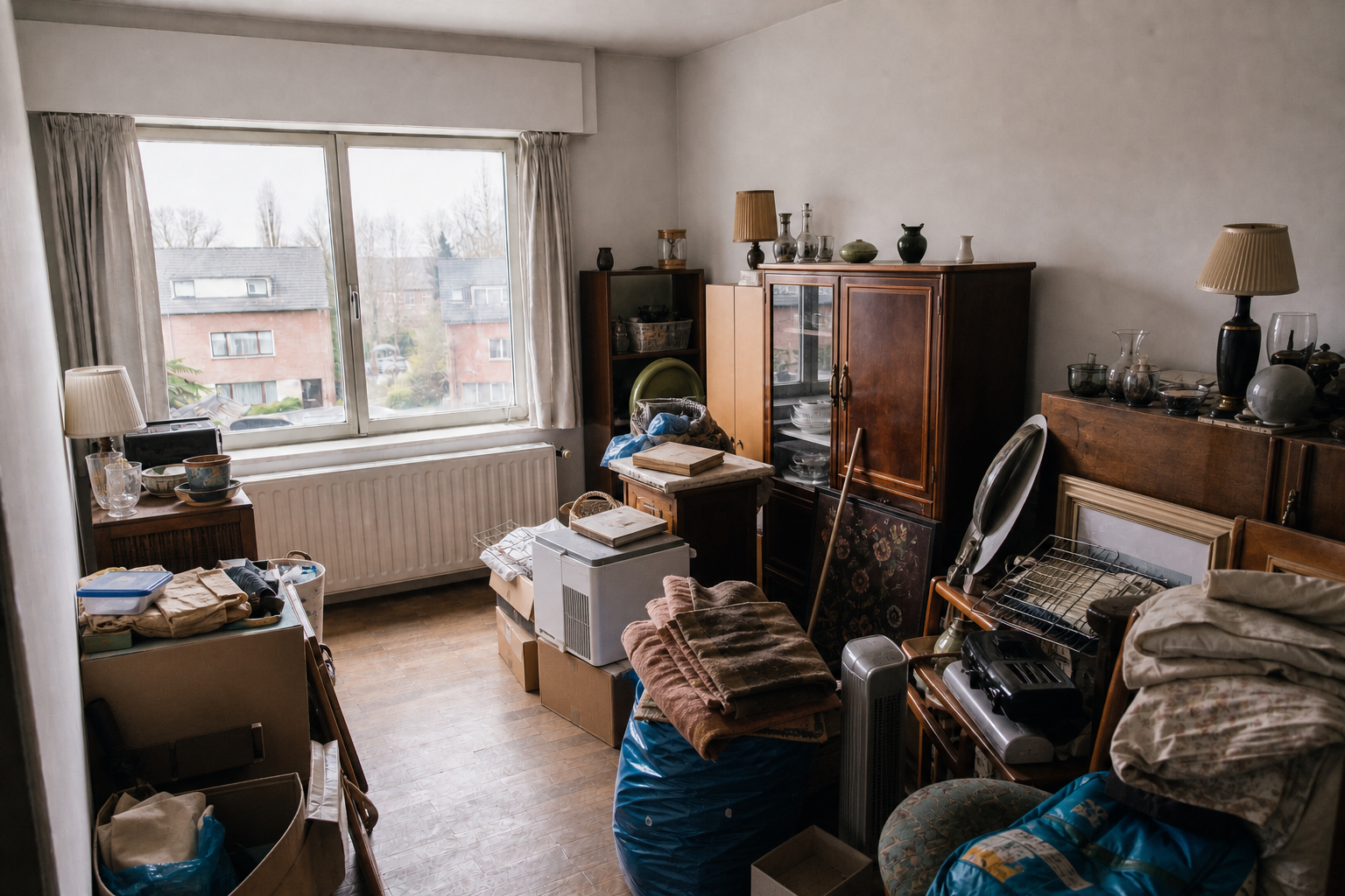 Vide appartement à Rumst : avant, en cours et après — avant débarras