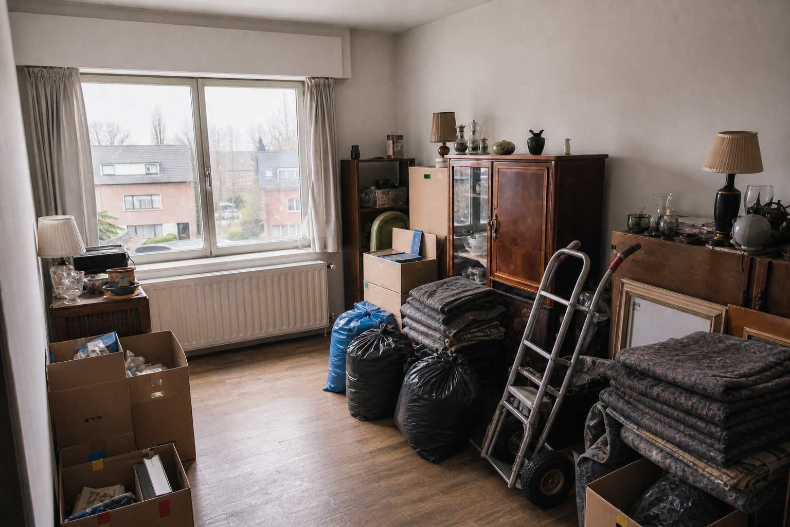 Vide appartement à Rumst : avant, en cours et après — intervention en cours