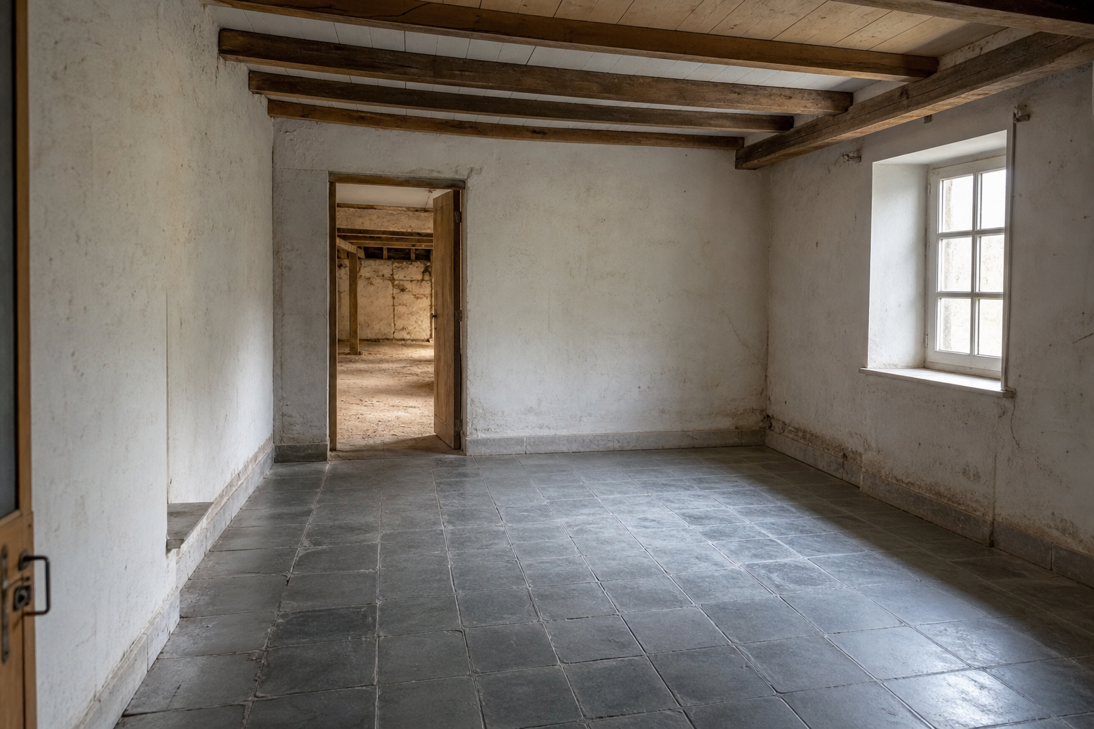 Vide fermette avec étables à Sainte-Ode : avant, en cours et après — après débarras