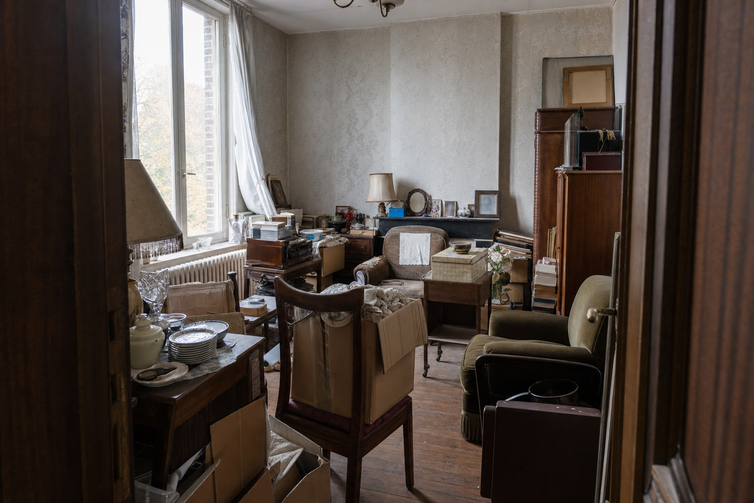 Débarras après départ en maison de repos à Montaigu-Zichem : avant, en cours et après — avant débarras