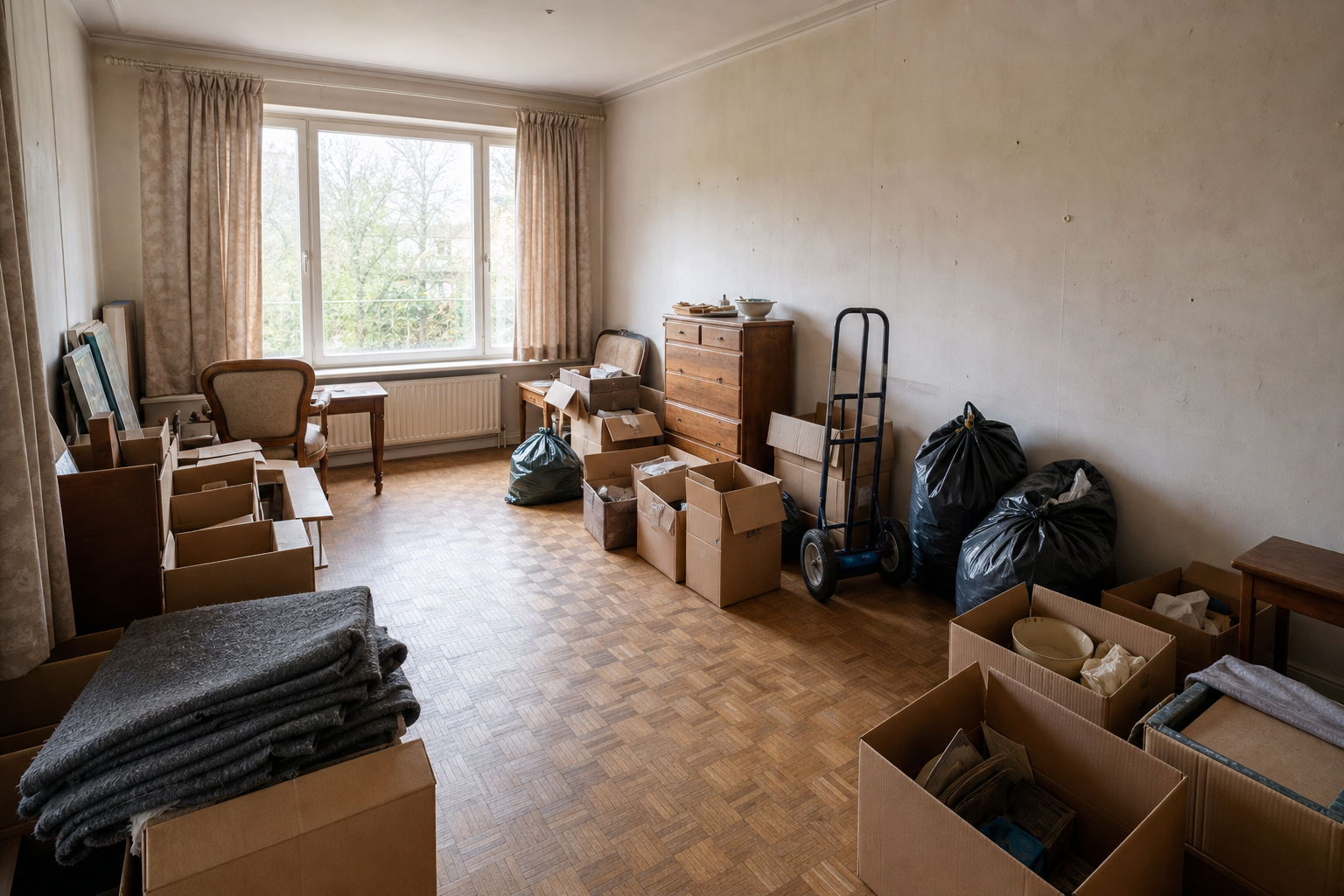Vide villa à Schilde : avant, en cours et après — intervention en cours