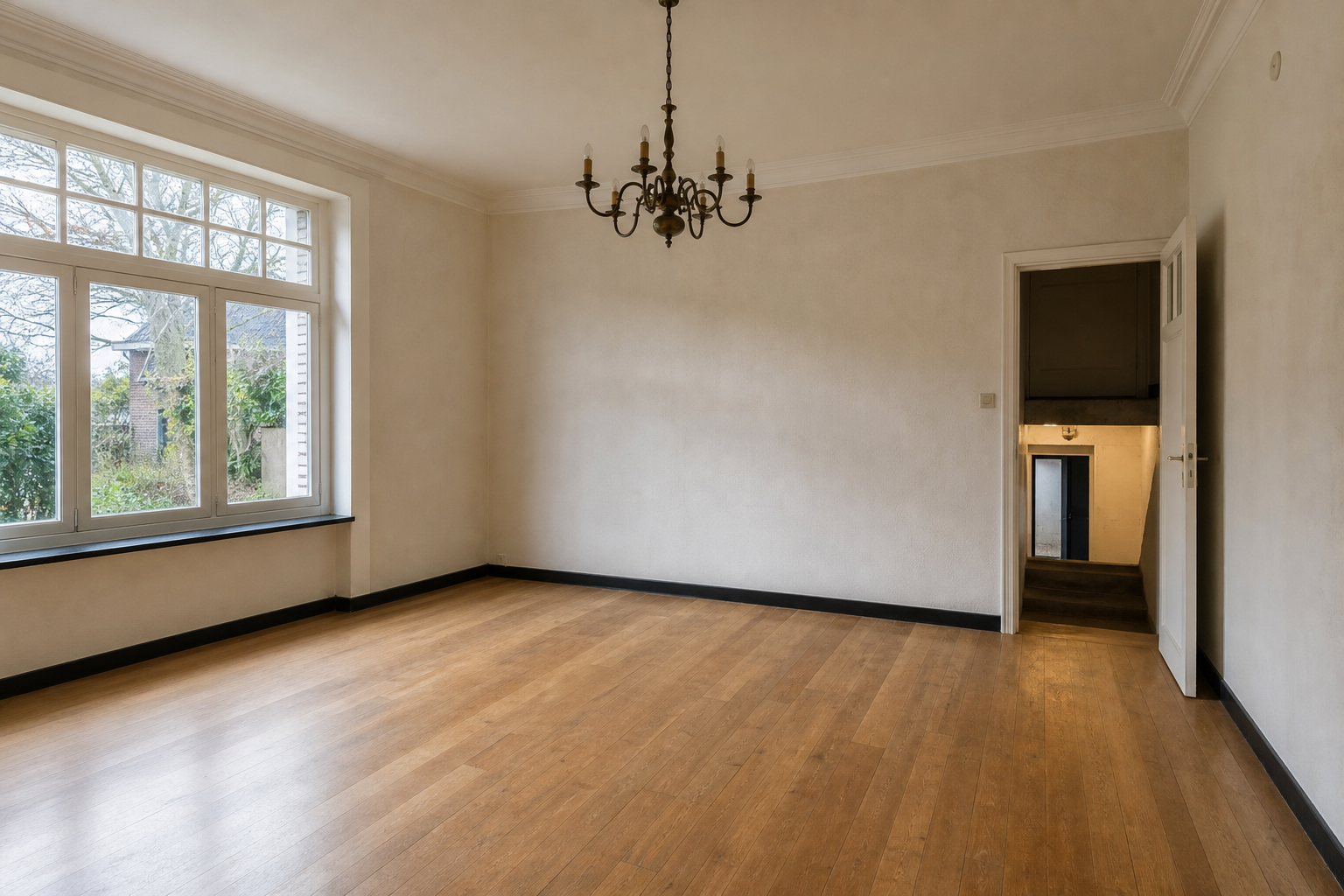Vide villa résidentielle avec cave à Schoten : avant, en cours et après — après débarras