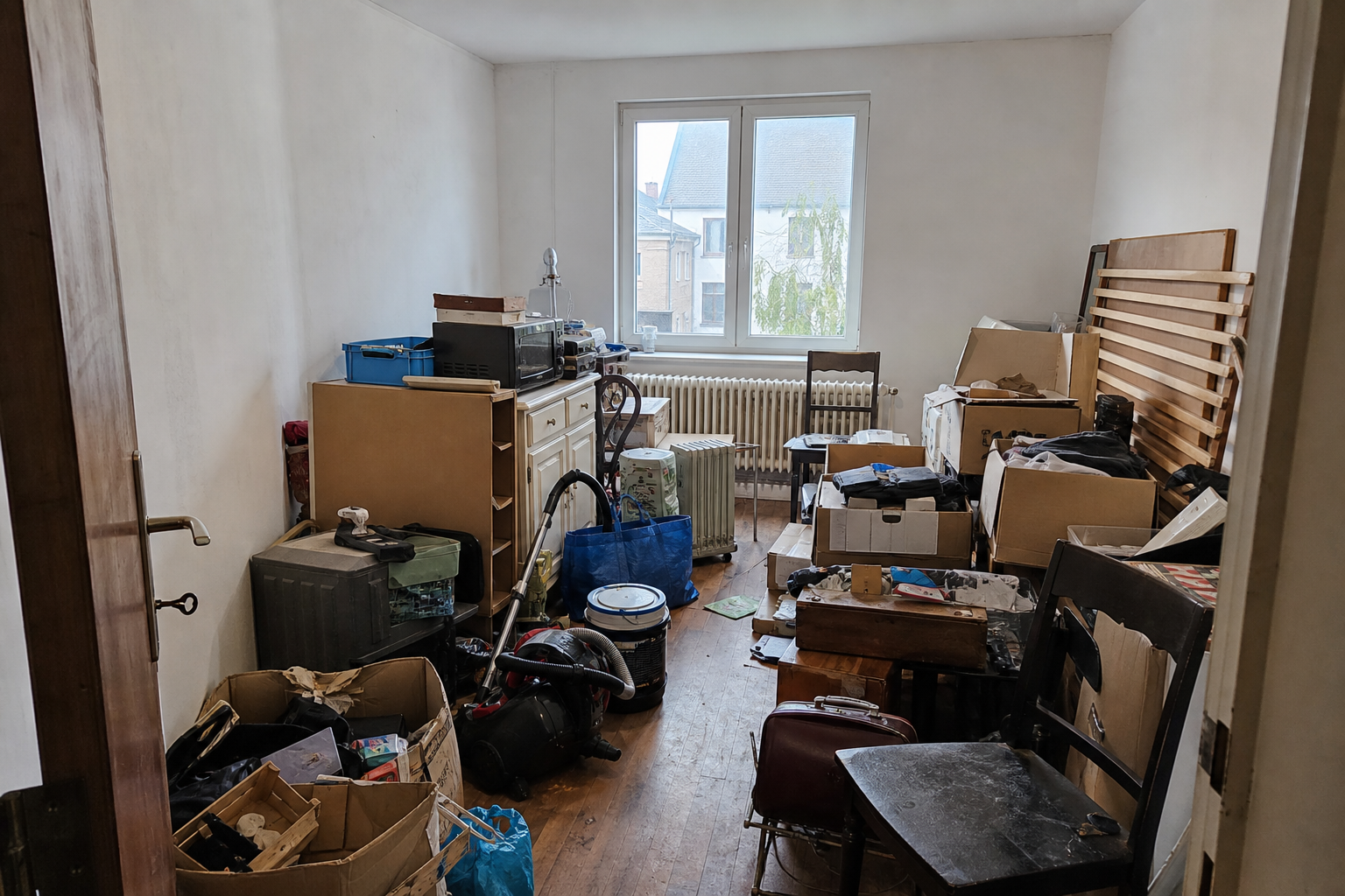 Vide appartement à Soumagne : avant, en cours et après — avant débarras