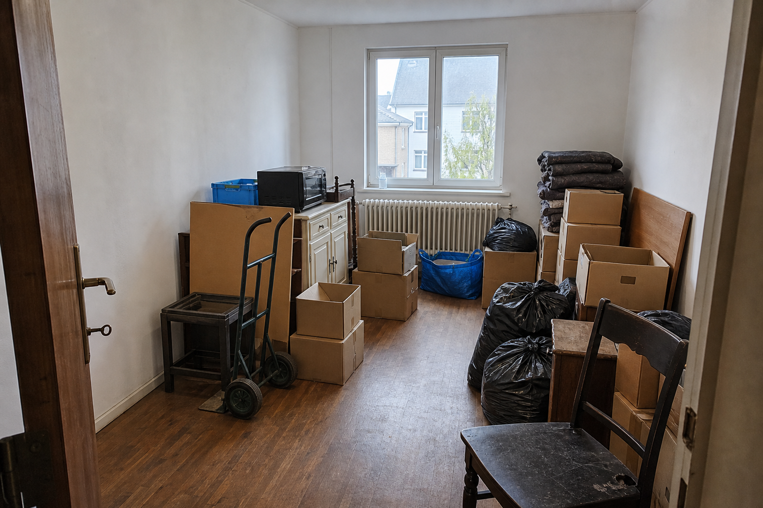 Vide appartement à Soumagne : avant, en cours et après — intervention en cours