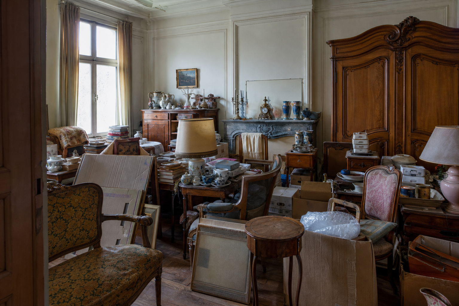 Vide villa de villégiature à Spa : avant, en cours et après — avant débarras