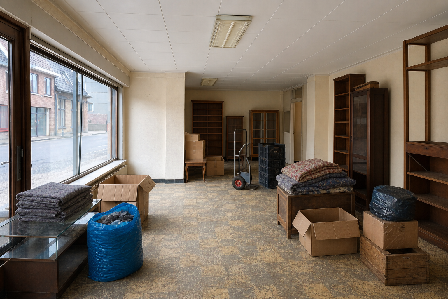 Vide maison transfrontalière à Espierres-Helchin : avant, en cours et après — intervention en cours