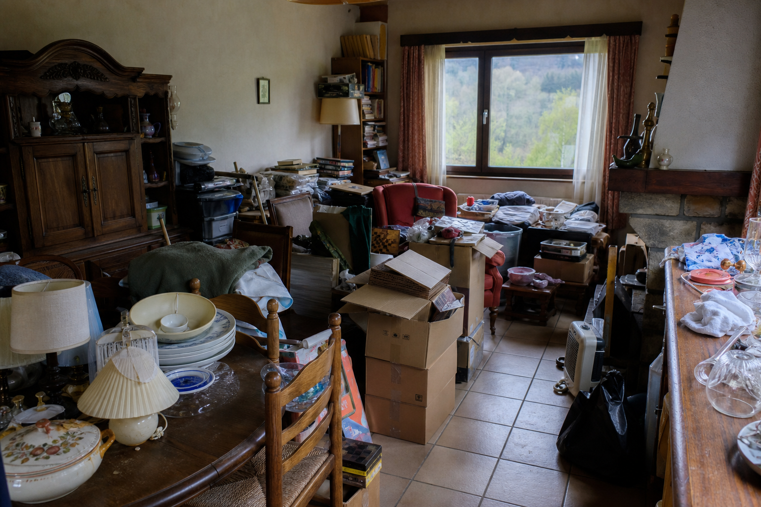 Vide résidence secondaire à Stoumont : avant, en cours et après — avant débarras