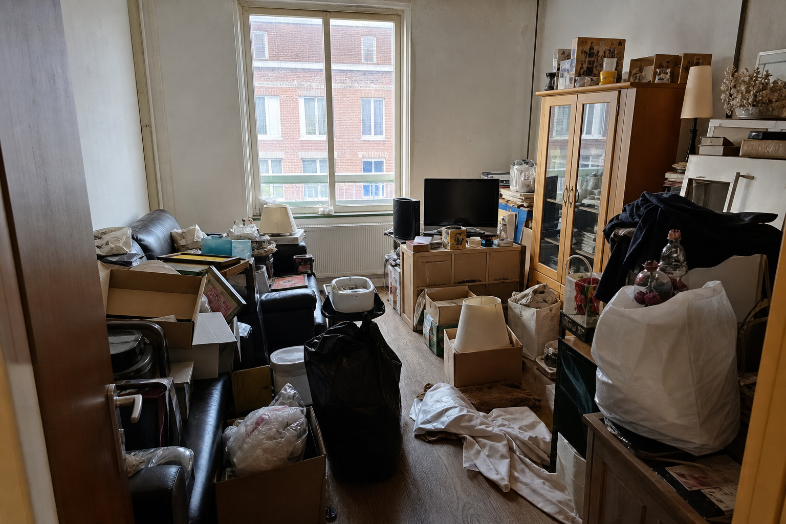 Vide maison villageoise avec grange à Tellin : avant, en cours et après — intervention en cours