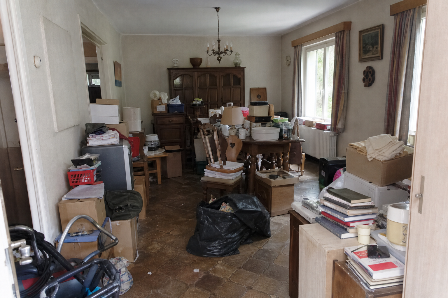 Vide maison familiale à Tenneville : avant, en cours et après — avant débarras