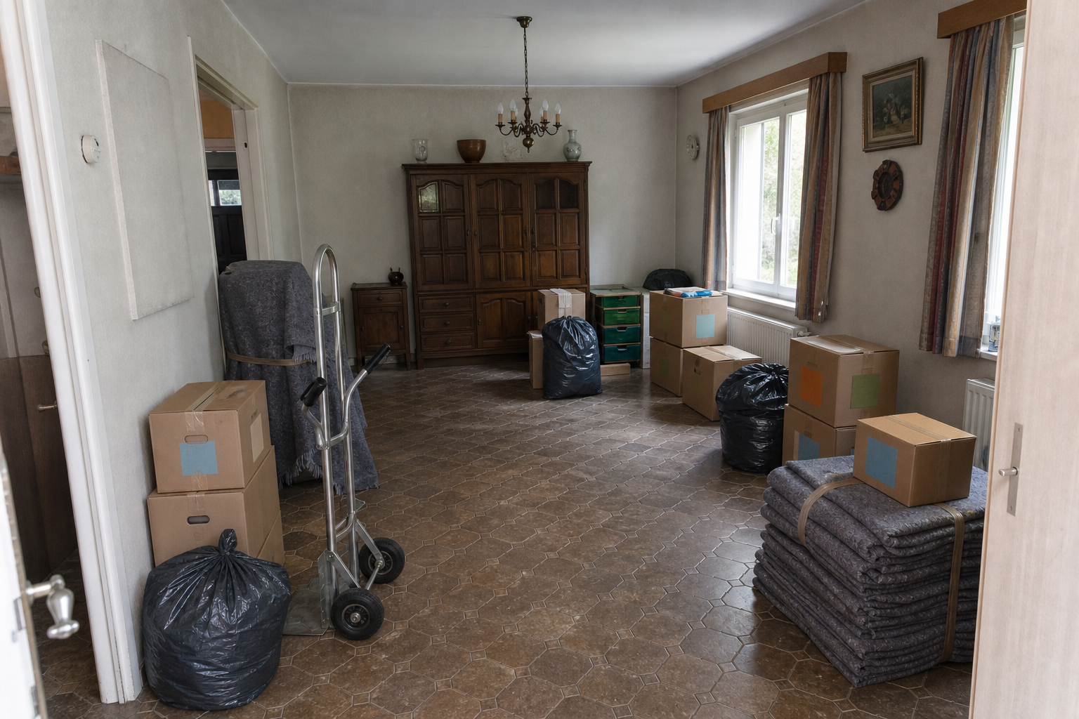 Vide maison familiale à Tenneville : avant, en cours et après — intervention en cours