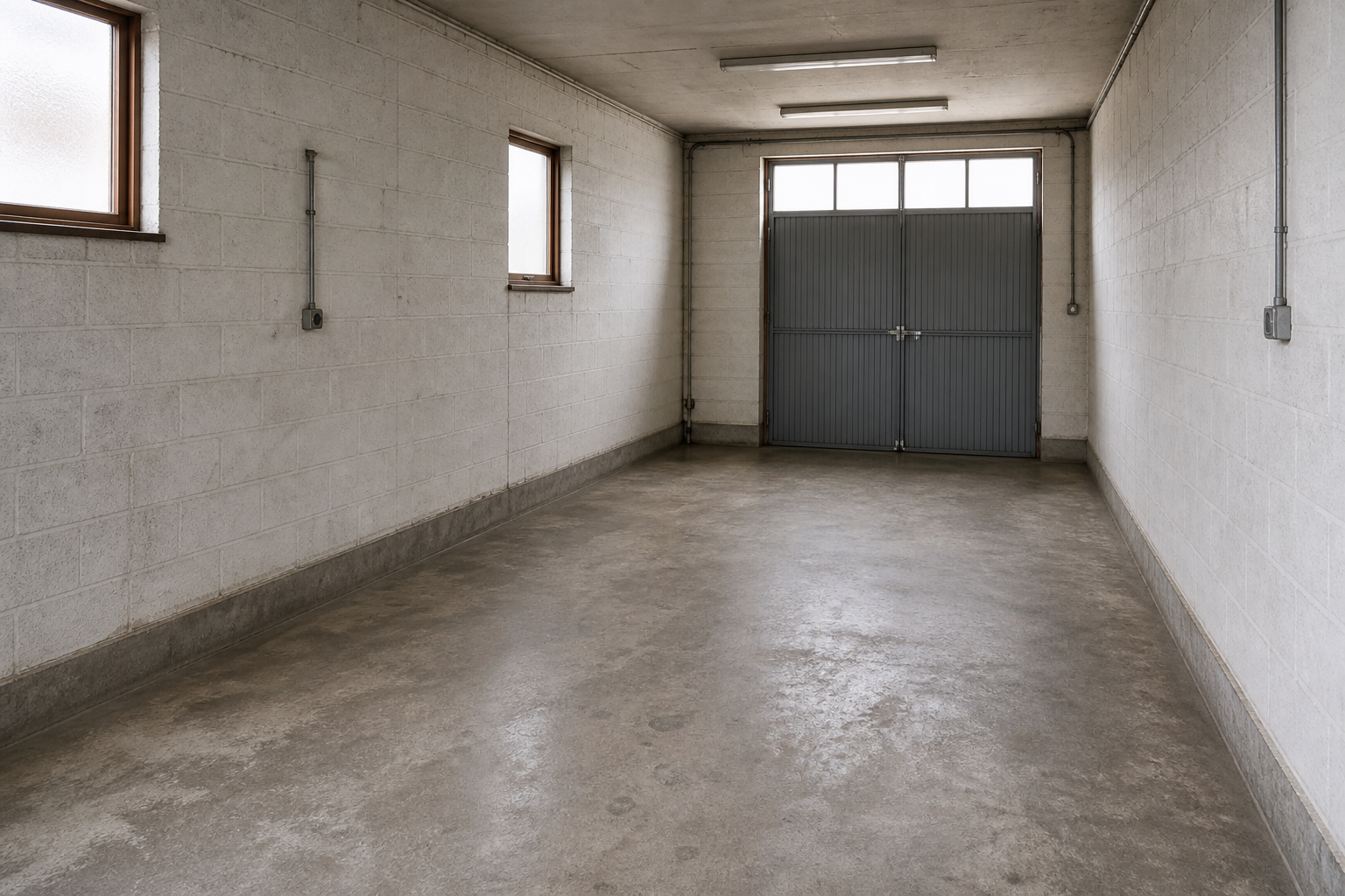 Vide garage-atelier à Tessenderlo : avant, en cours et après — après débarras