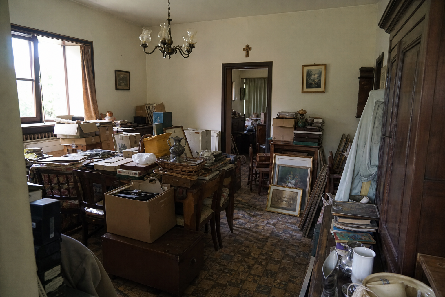 Vide maison de campagne du Hageland à Tielt-Winge : avant, en cours et après — avant débarras