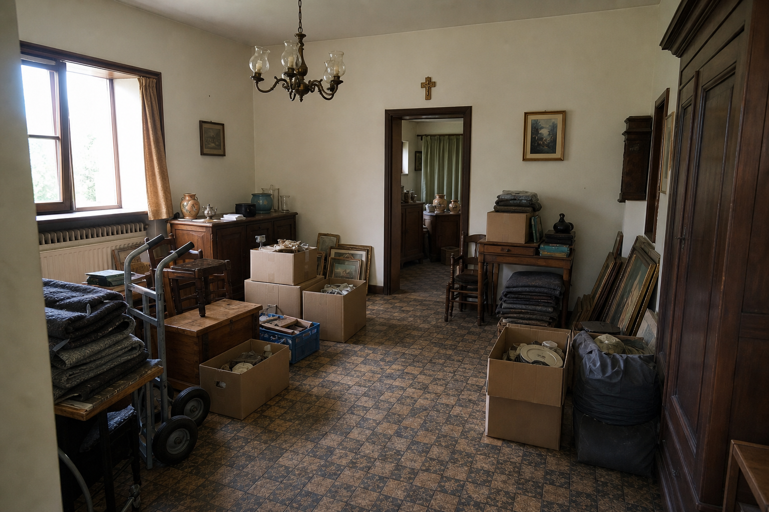Vide maison de campagne du Hageland à Tielt-Winge : avant, en cours et après — intervention en cours