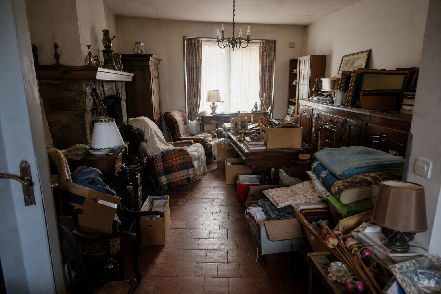 Débarras après départ en maison de repos à Tinlot : avant, en cours et après — avant débarras