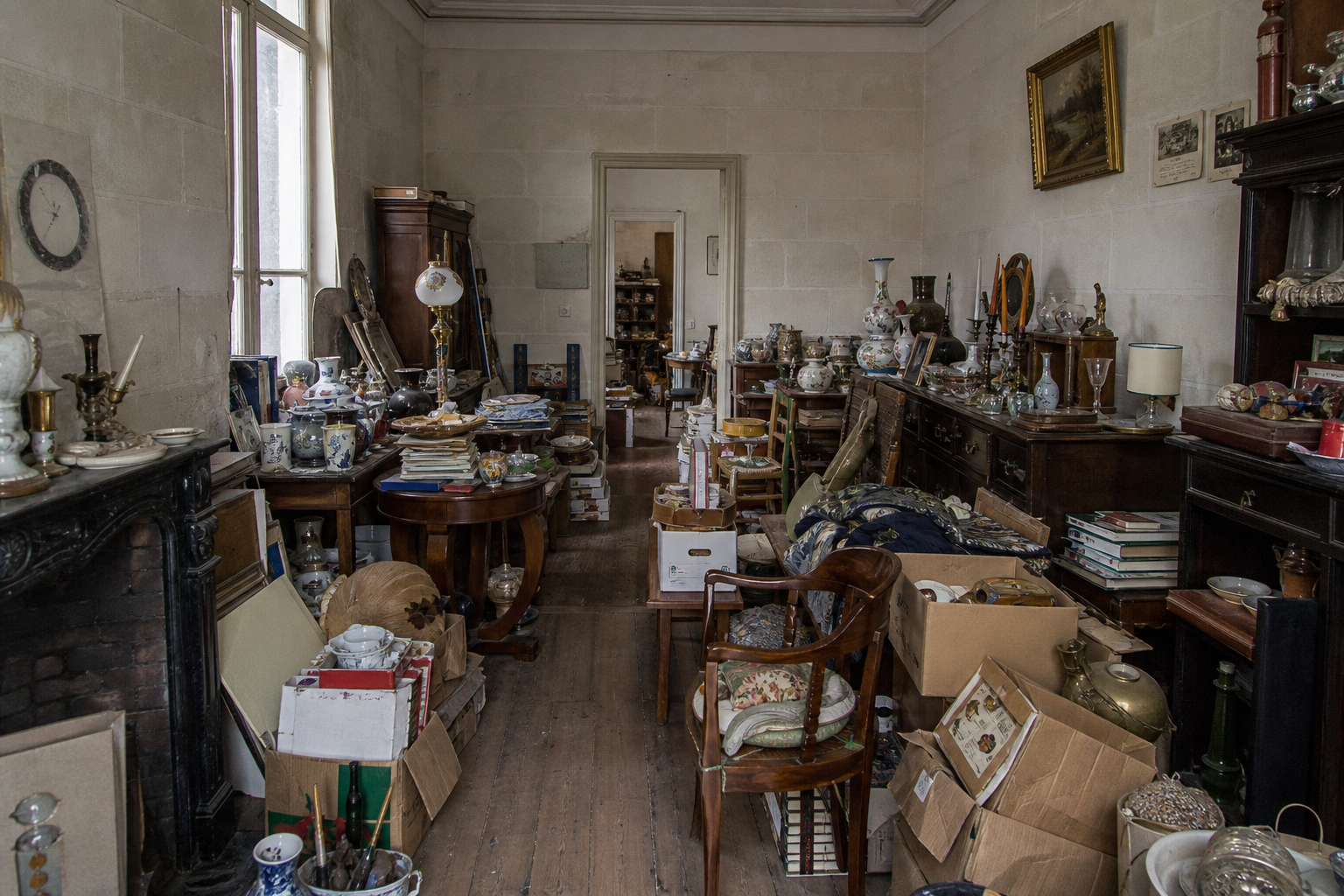 Vide maison de ville ancienne à Tongres : avant, en cours et après — avant débarras