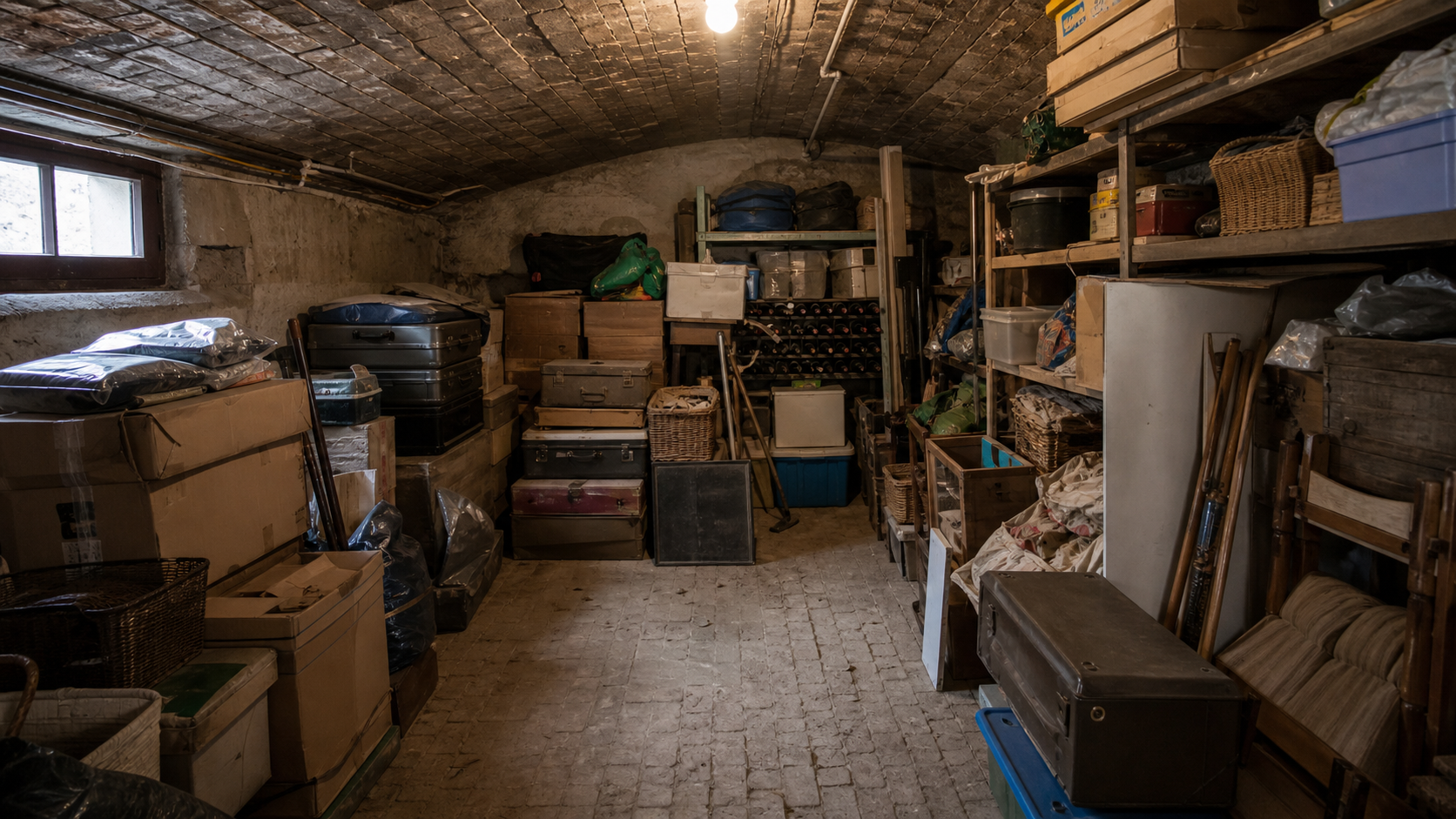 Débarras de cave et grenier à Uccle : avant, en cours et après — avant débarras