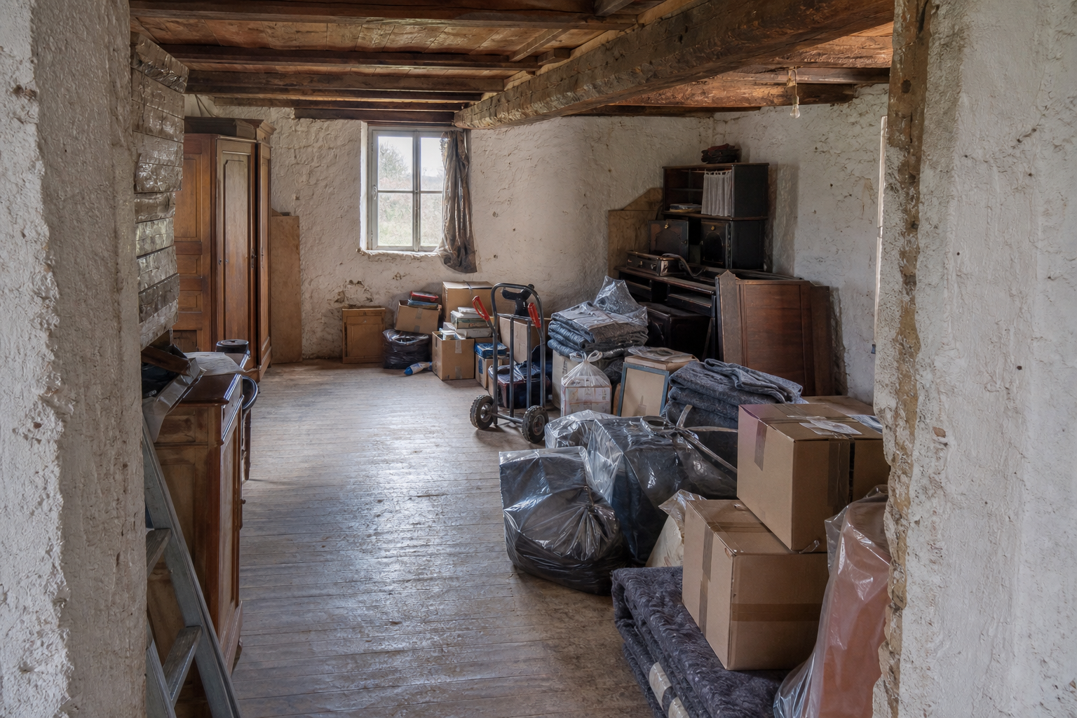 Vide fermette avec grange à Vielsalm : avant, en cours et après — intervention en cours