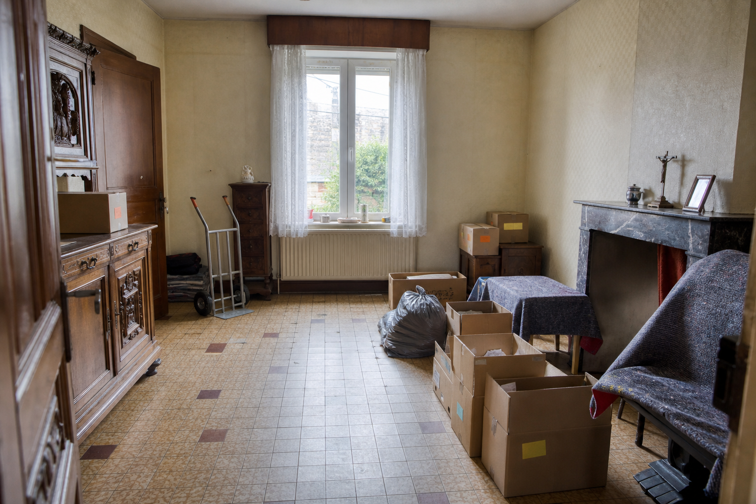 Vide maison gaumaise à Virton : avant, en cours et après — intervention en cours
