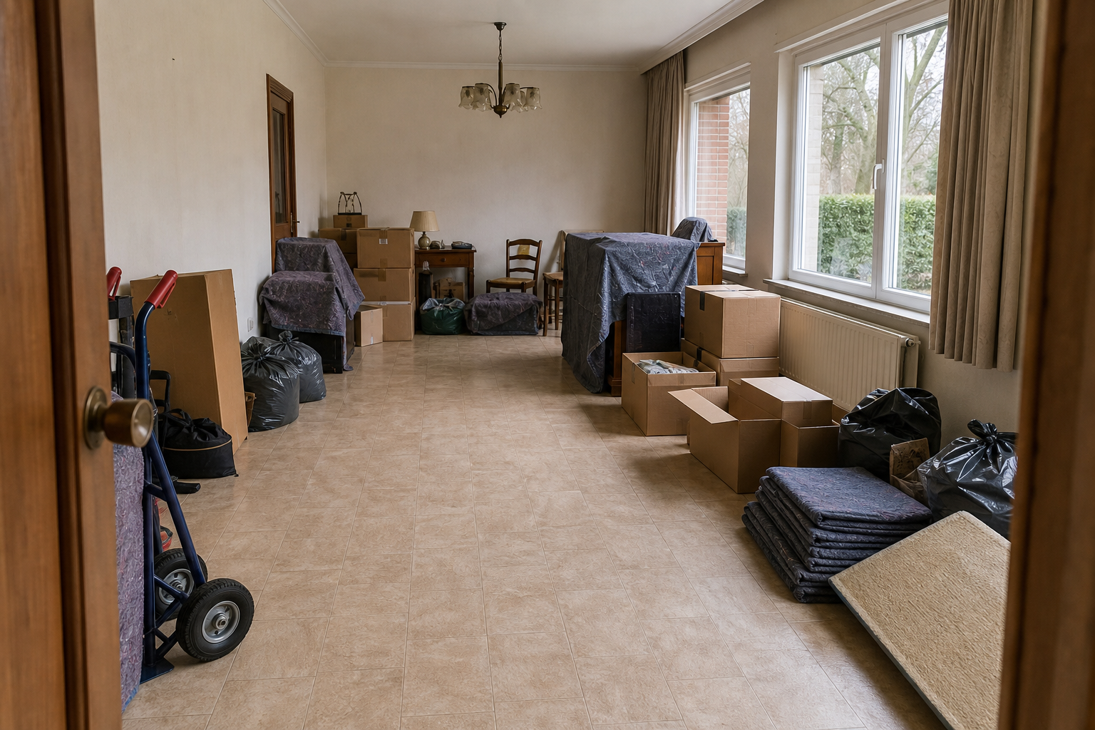 Vide bungalow résidentiel à Vosselaar : avant, en cours et après — intervention en cours