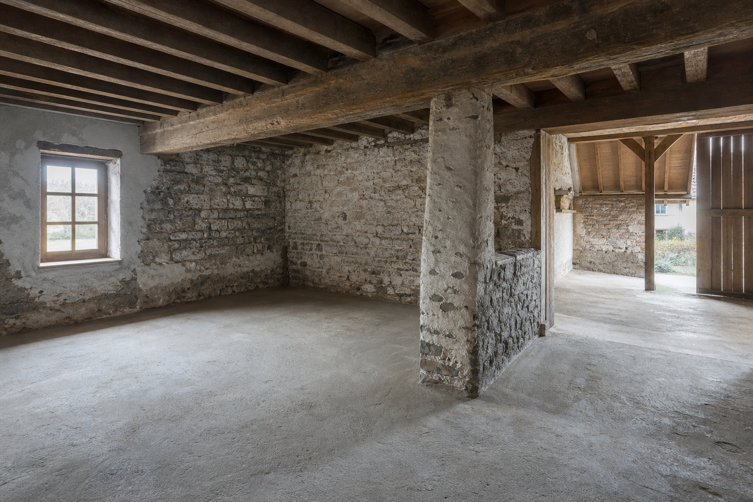 Vide maison villageoise avec grange à Waimes : avant, en cours et après — après débarras