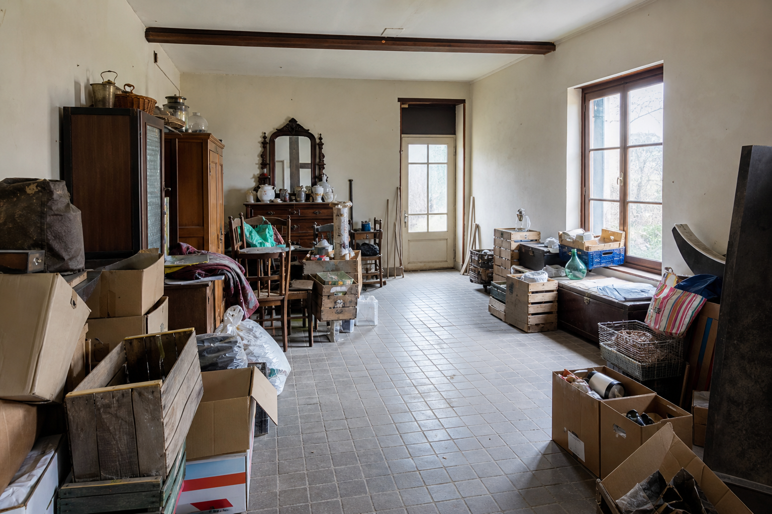 Vide maison de fruiticulteur à Wellen : avant, en cours et après — avant débarras