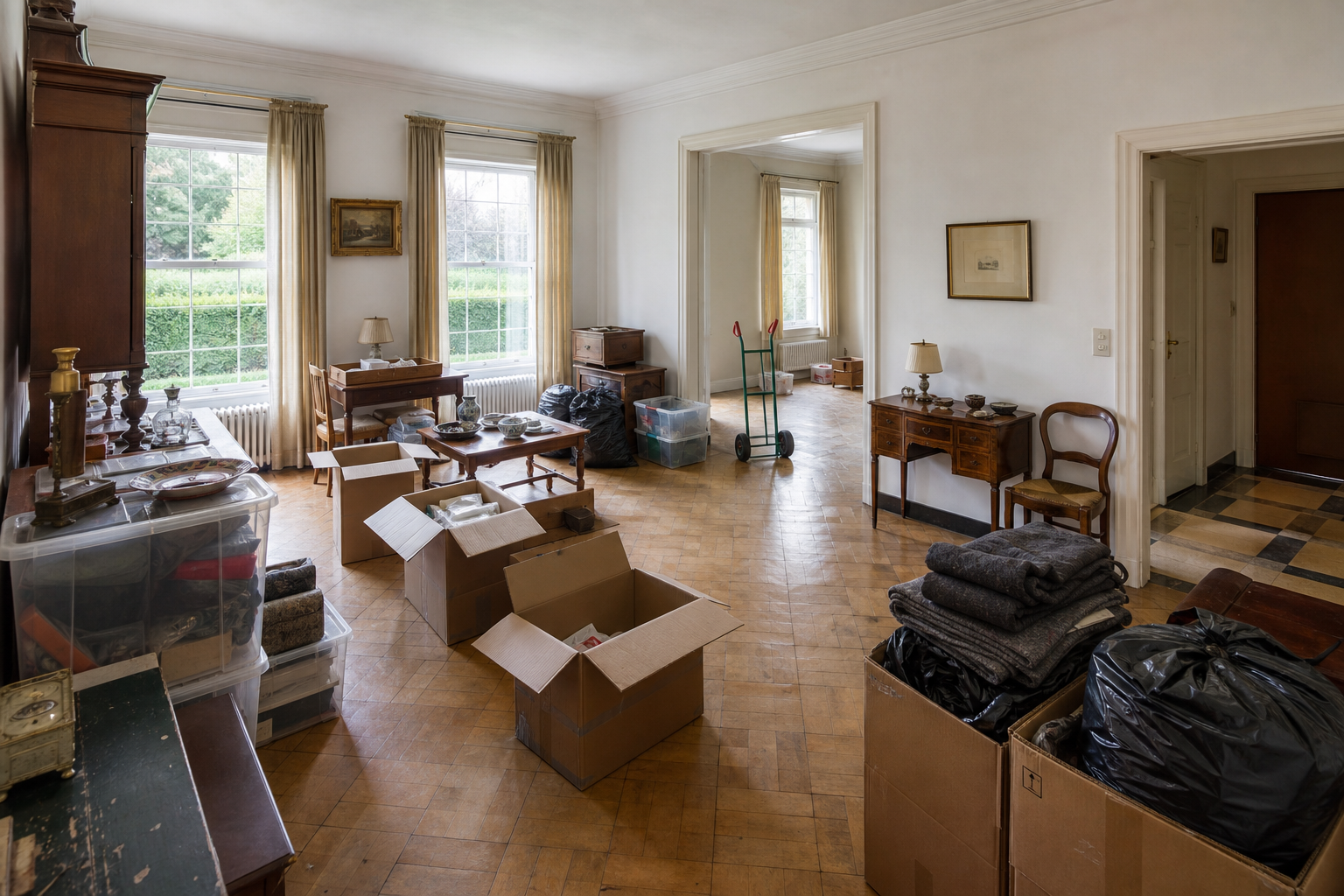 Vide villa avec dépendances à Woluwe-Saint-Pierre : avant, en cours et après — intervention en cours