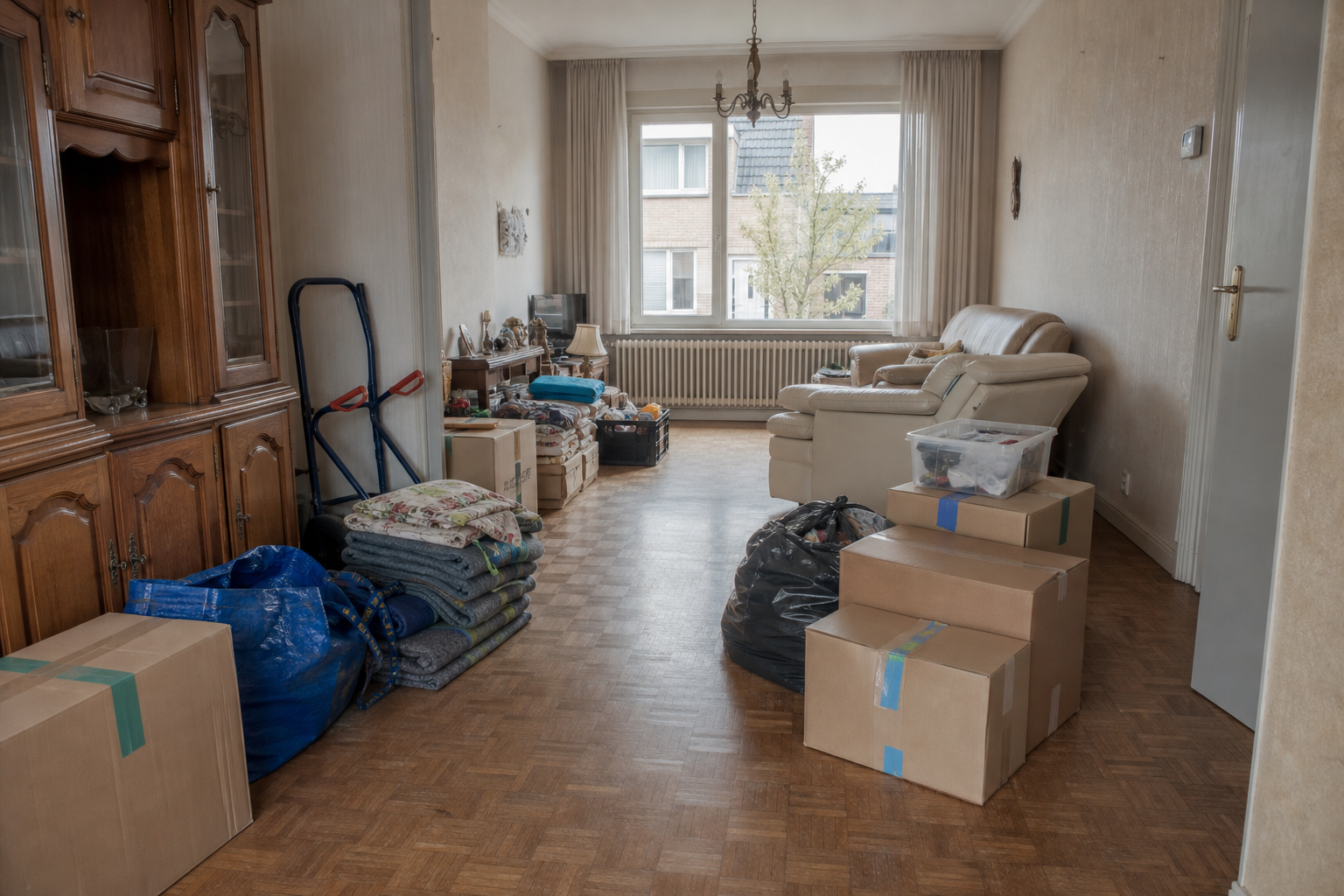 Vide maison familiale à Wommelgem : avant, en cours et après — intervention en cours