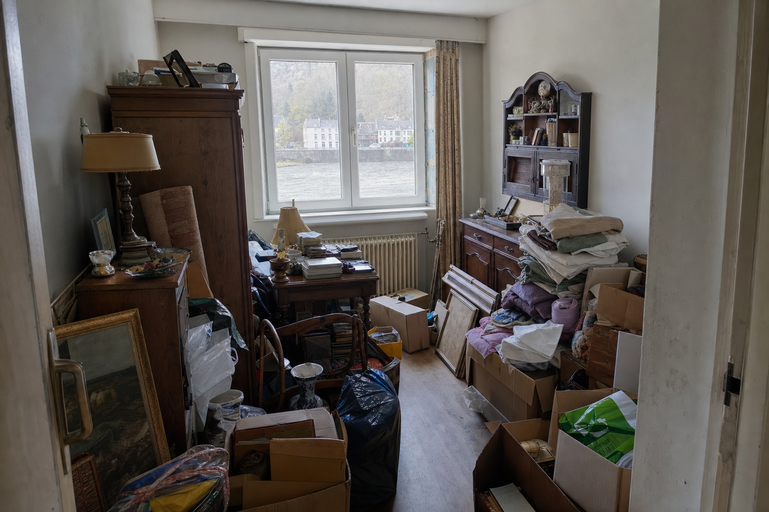 Vide appartement à Yvoir : avant, en cours et après — avant débarras