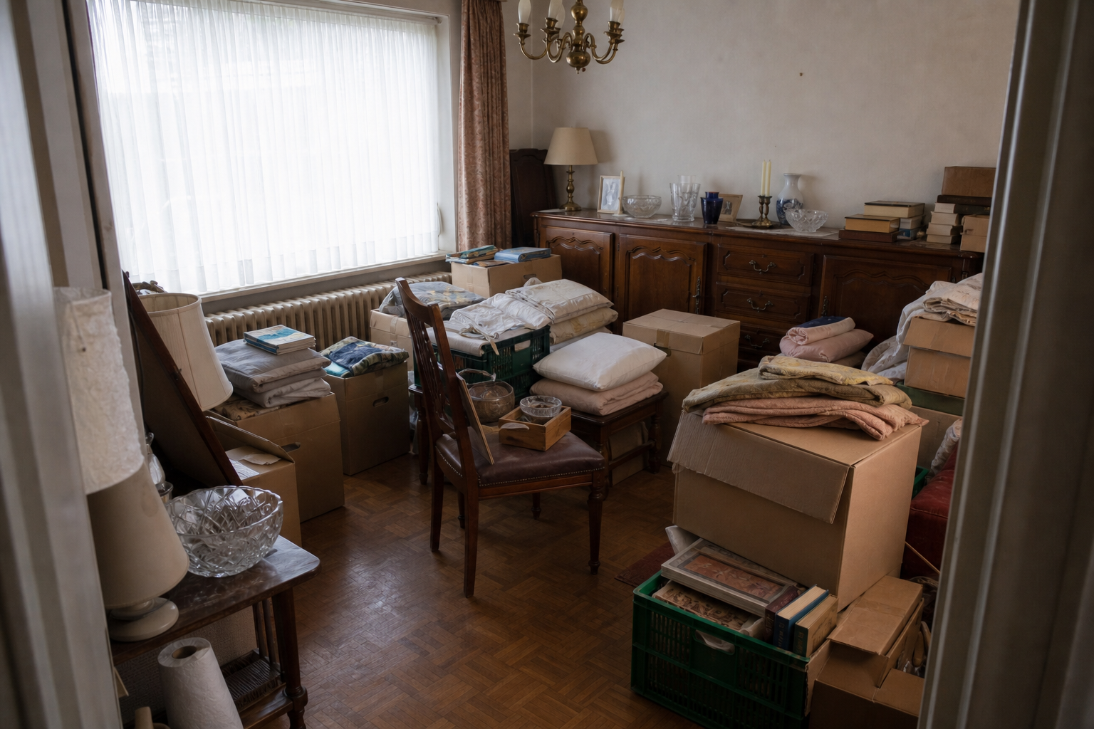 Débarras après départ en maison de repos à Zedelgem : avant, en cours et après — avant débarras