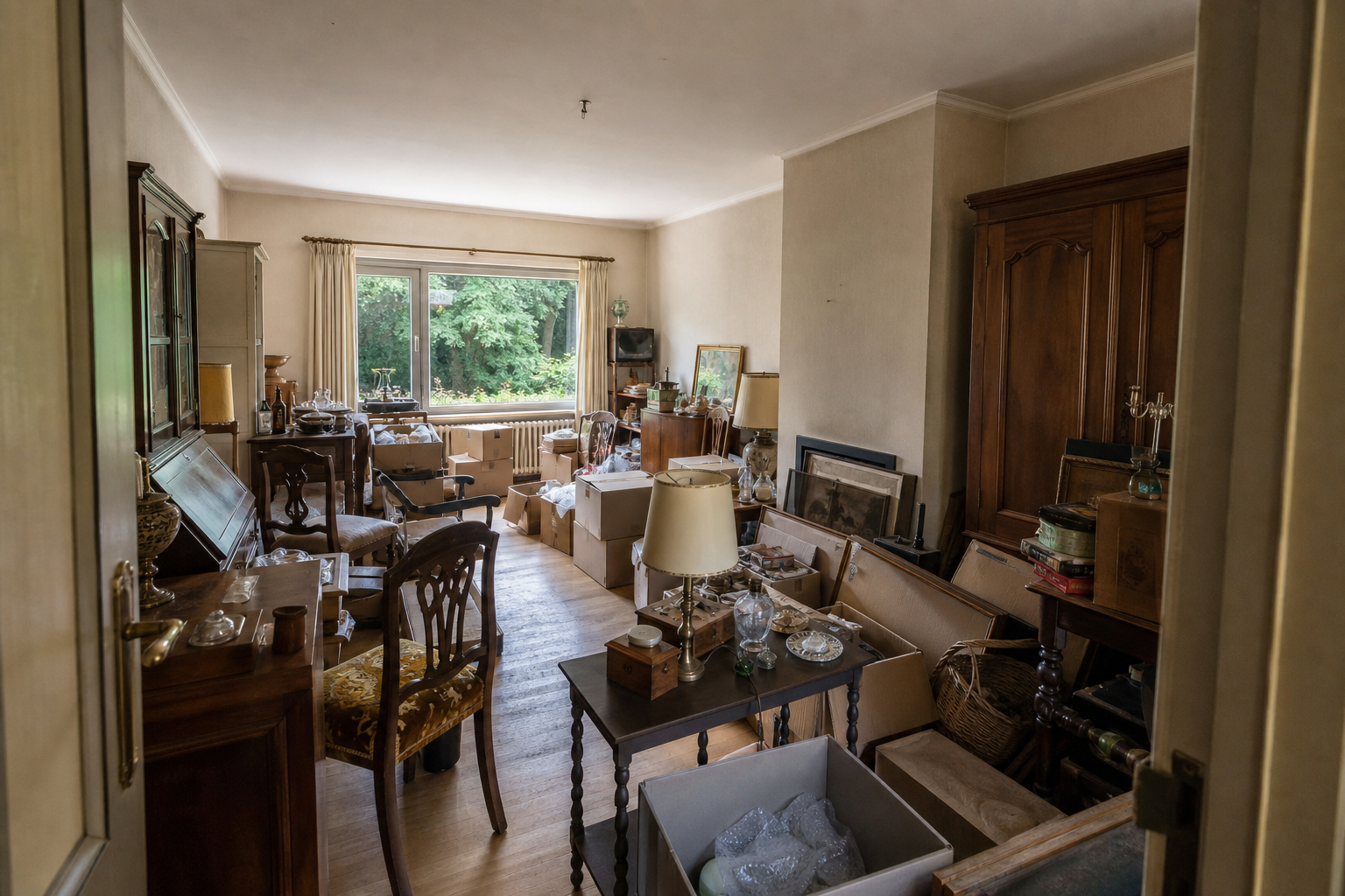 Vide villa à Zoersel : avant, en cours et après — avant débarras