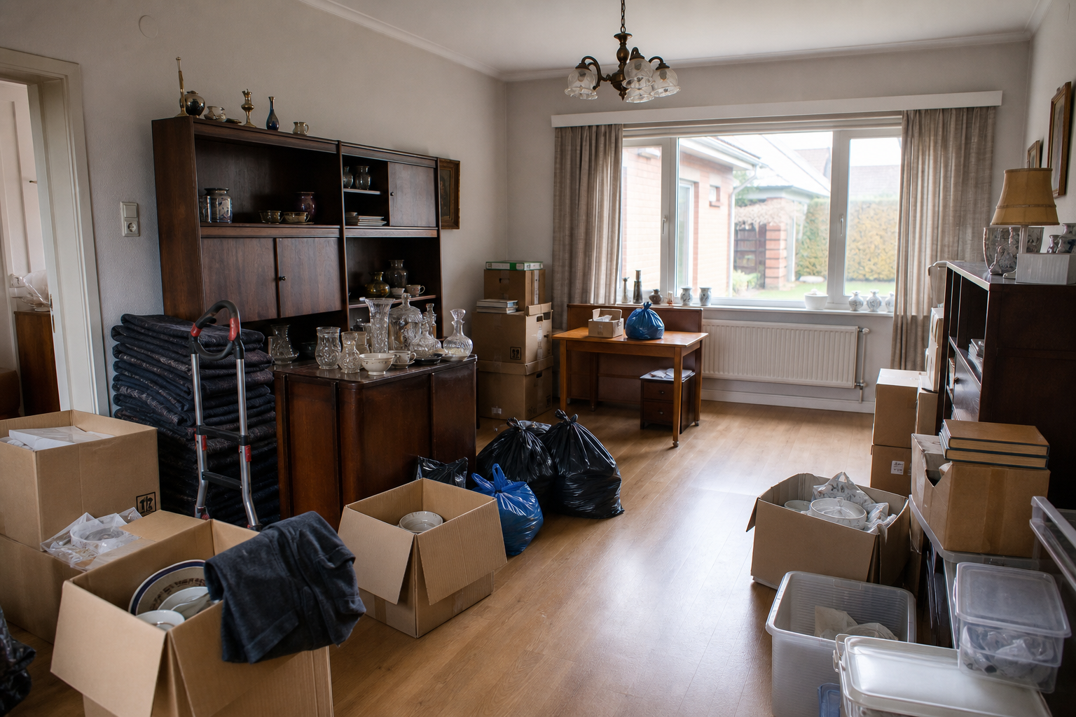 Vide maison familiale à Zonhoven : avant, en cours et après — intervention en cours
